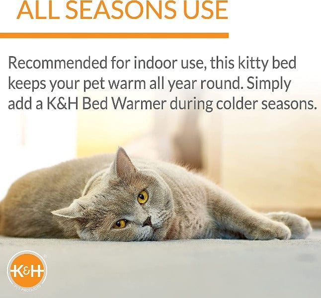 K&H Amazin' Thermo Kitty Pad - Self-Warming Heated Cat Bed for Indoor & Outdoor Use - Perfect for Cold Weather & Senior Cats