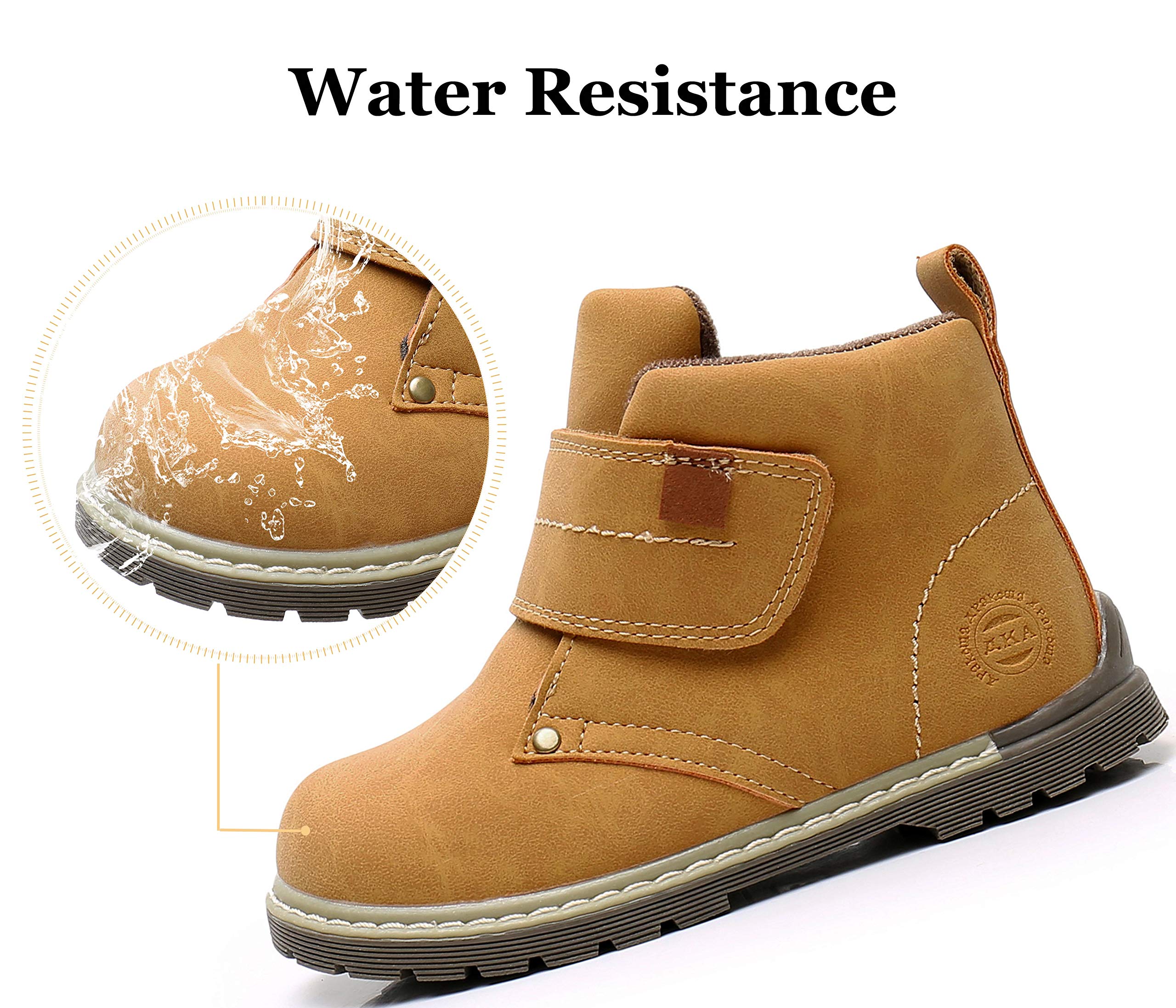 Apakowa Waterproof Toddler Boys Ankle Work Boots - Durable & Comfortable for Outdoor Play, Hiking, and Everyday Wear (Toddler/Little Kid)