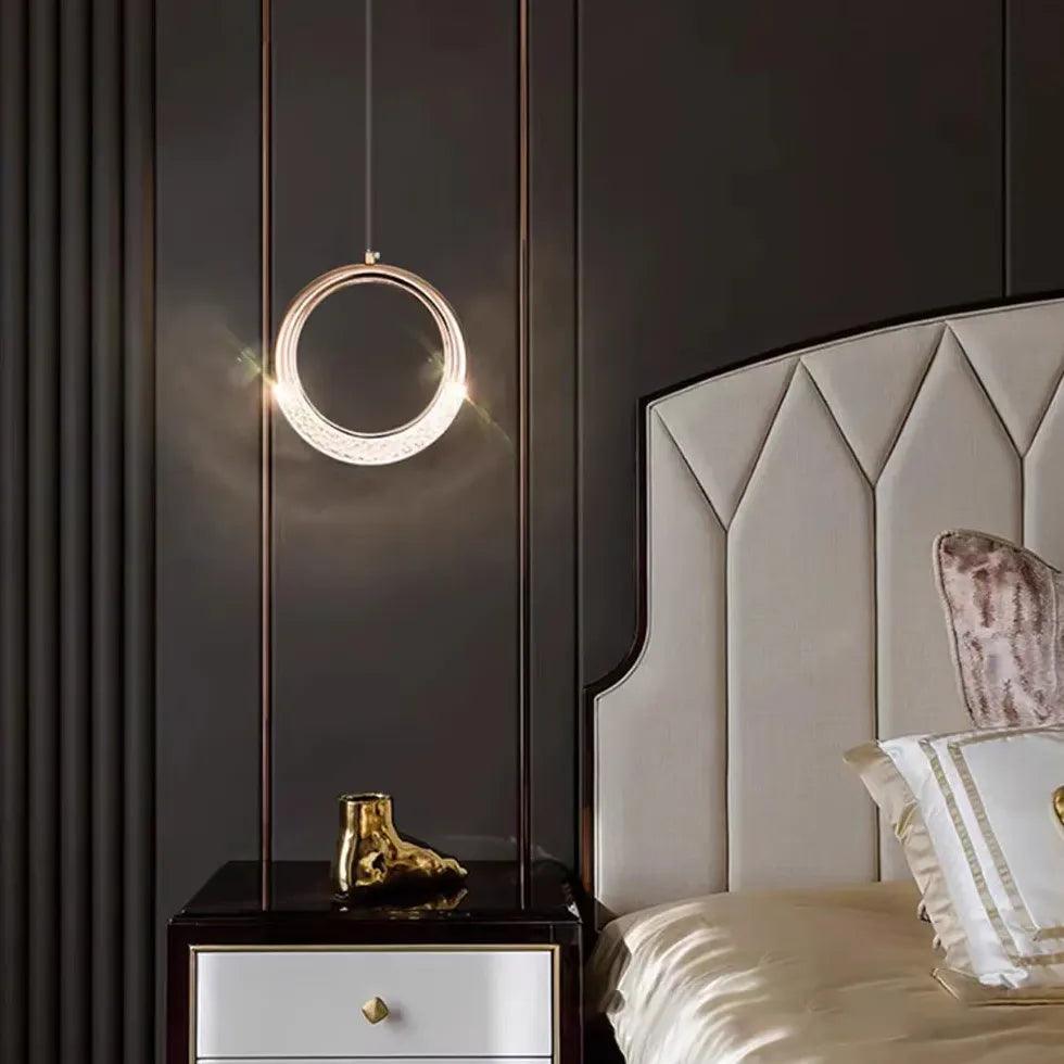 Modern Crystal Single Head Pendant Light - Minimalist Ceiling Lighting Fixture for Dining Room, Kitchen, Bedroom & Living Room Decor