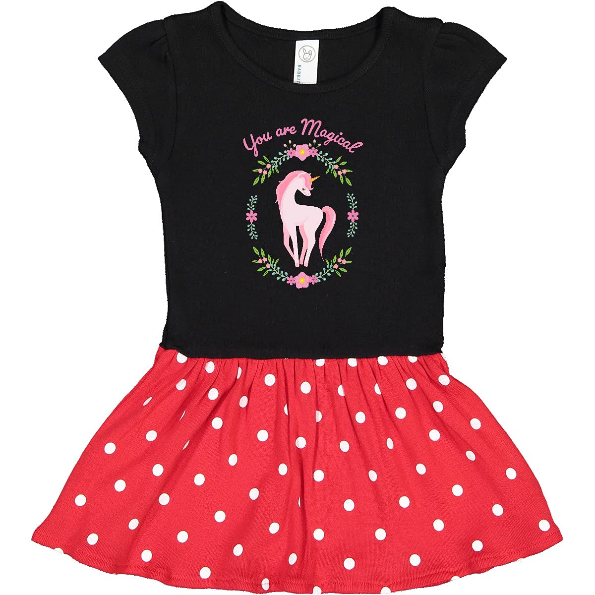 Inktastic You Are Magical Pink and White Unicorn with Flowers Baby Girl Dress - Perfect for Birthday Parties, Photo Shoots & Special Occasions