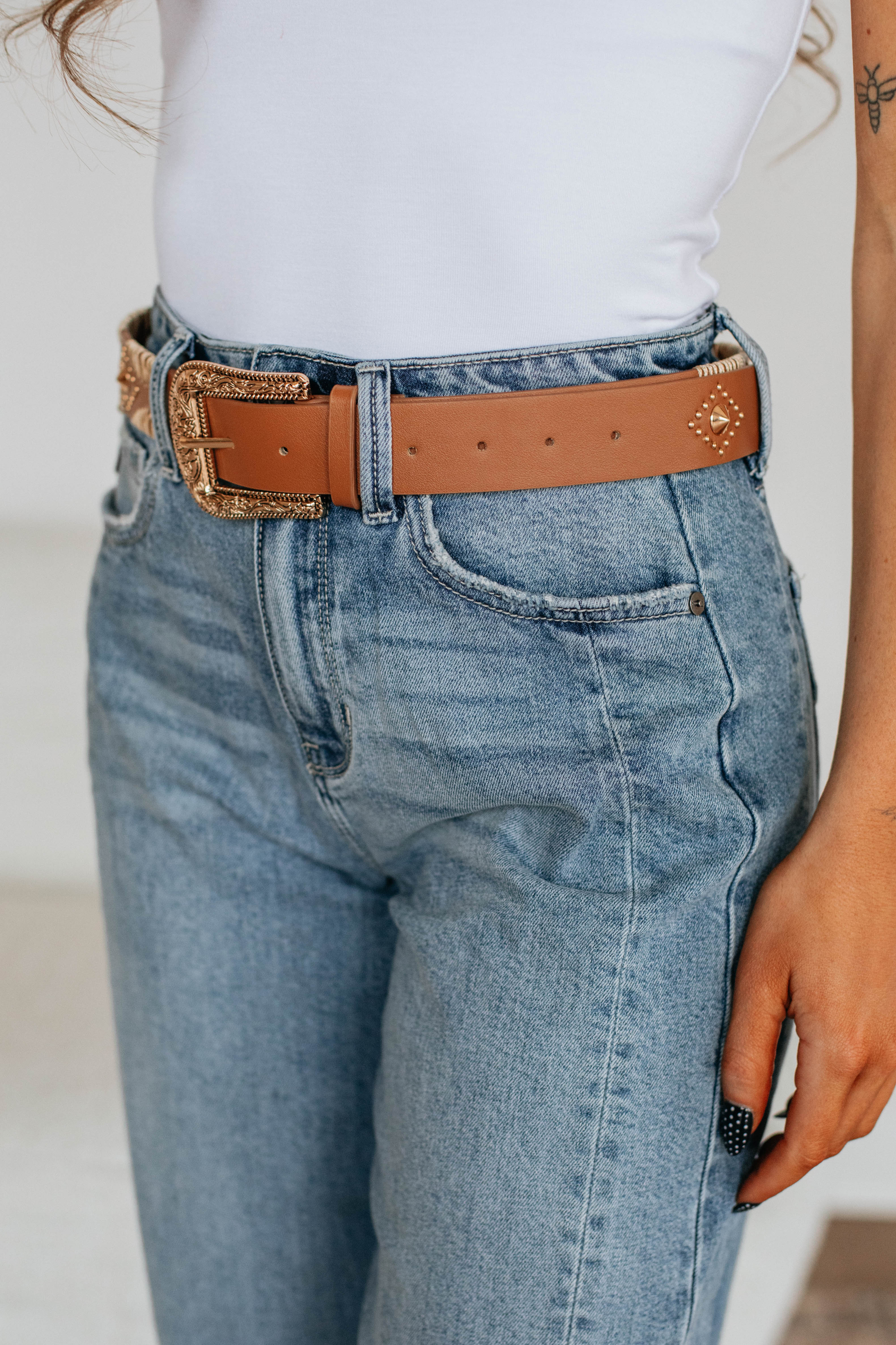 Alida Genuine Leather Belt for Women - Mocha Brown Adjustable Waist Strap - Perfect for Office, Casual Wear & Jeans