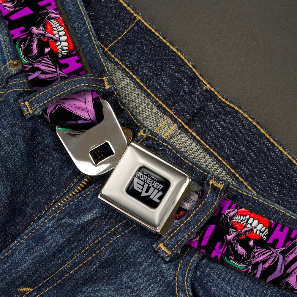 DC Comics Seat Belt Buckle - Joker Holding Teeth Cover Art Belt (Issue 23.1) - Perfect for Cosplay, Comic Con & Superhero Fans - Ha Ha Ha Design