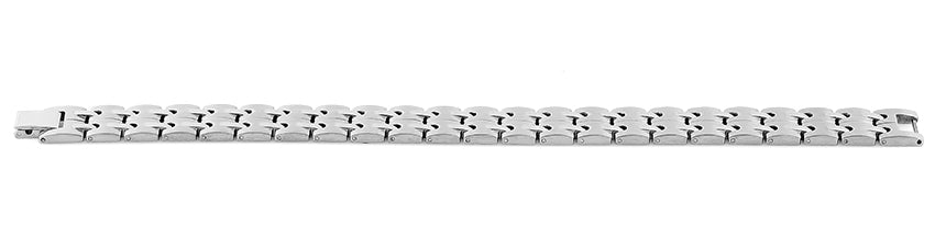 Premium Stainless Steel Groove Link Bracelet for Men & Women - Trendy Adjustable Chain Wristband for Casual, Office & Party Wear