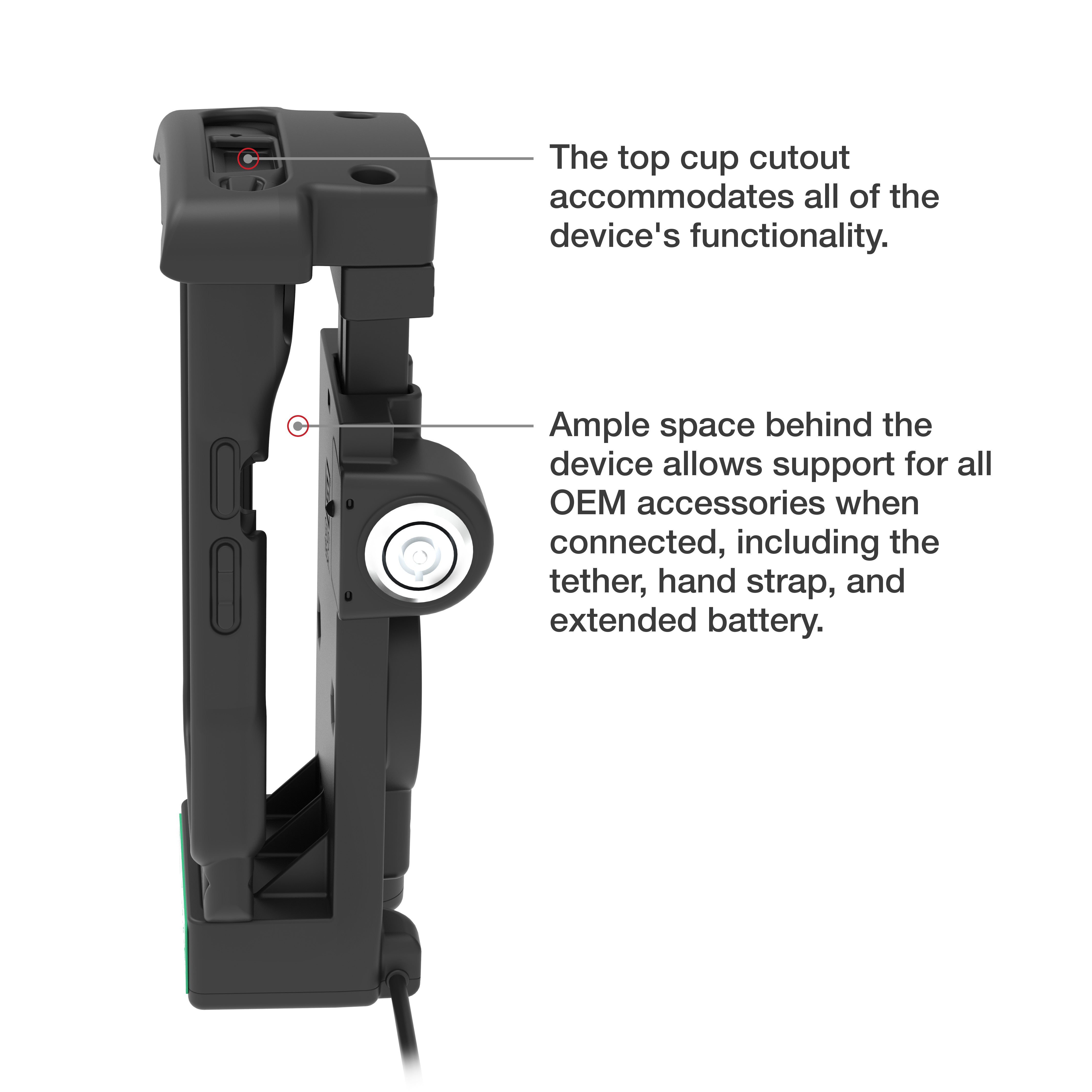 GDS® Locking Powered Dock with USB-A Port for Zebra TC2x & TC5x Mobile Computers (RAM GDS DOCKL V12 ZE2434CPDU) - Secure Charging Station for Retail, Warehouse & Logistics Use