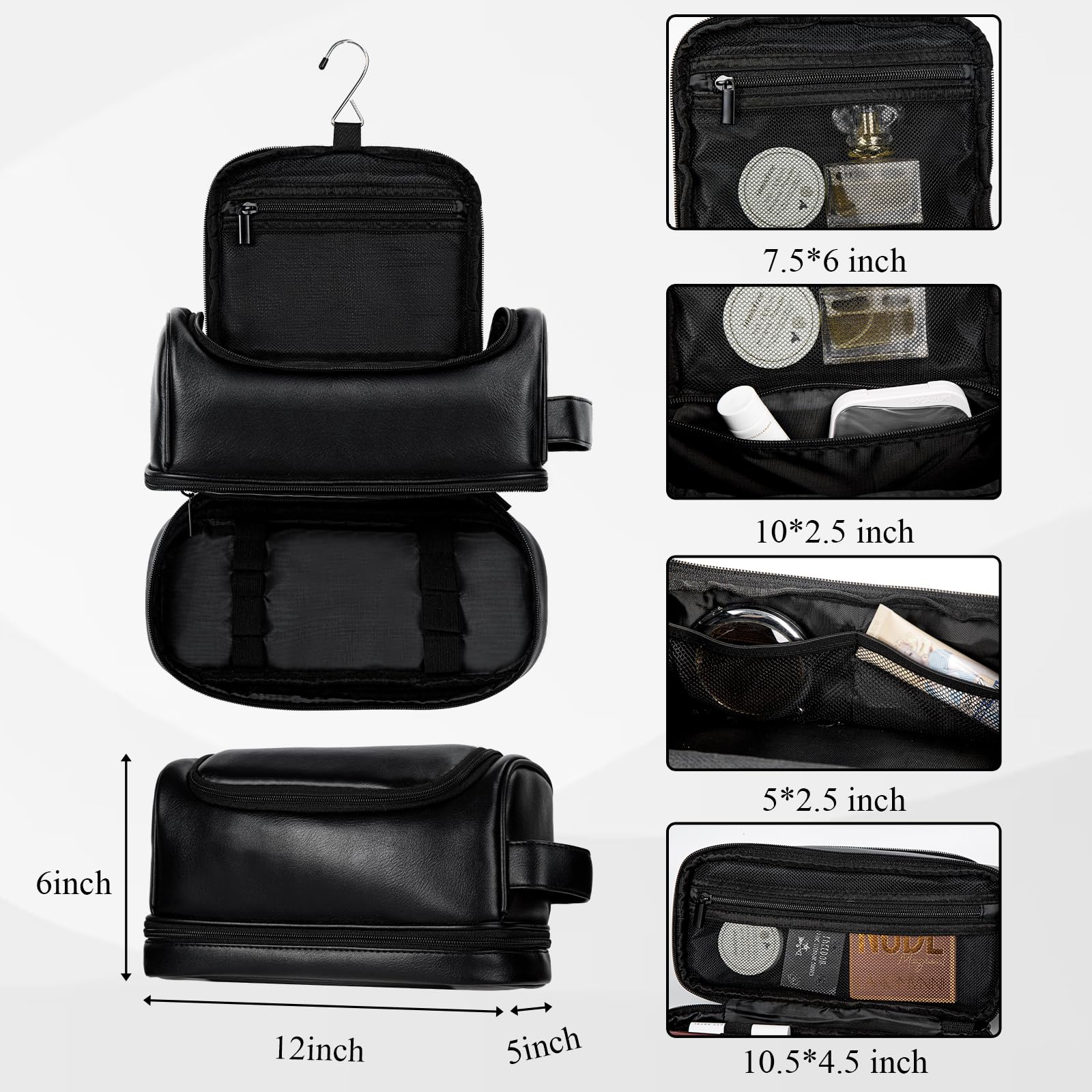 Personalized Travel Toiletry Bag for Men - Large Waterproof Shaving Kit Organizer with PU Leather, Multi-Functional Dopp Kit for Grooming Essentials - Perfect Gift for Groomsmen, Anniversary & Birthday - Ideal for Travel, Business Trips, Camping and Gym Use
