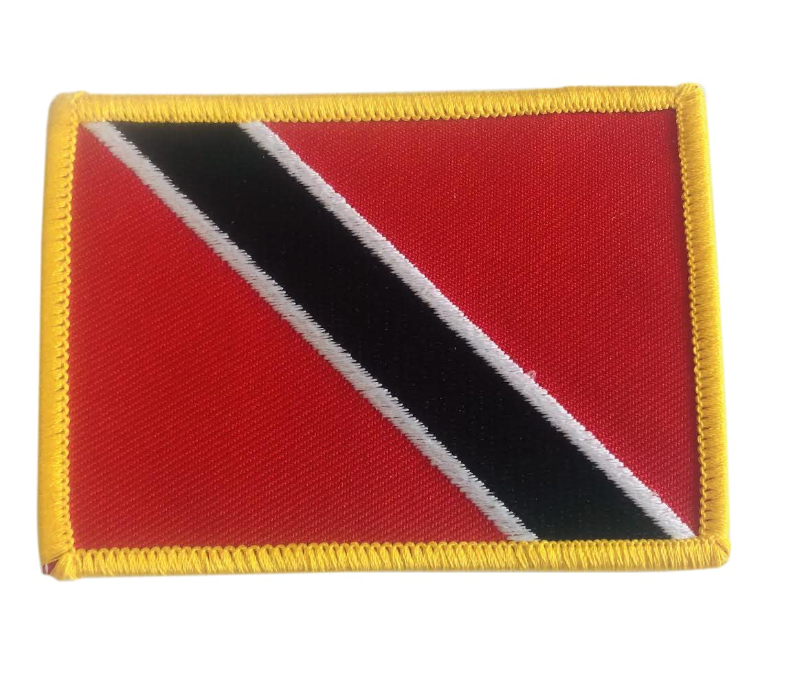 Trinidad Flag Iron-On Patch 2.5-3.5 Inch Embroidered Applique for Jackets, Hats, Bags & DIY Crafts - Patriotic Sewing Accessory