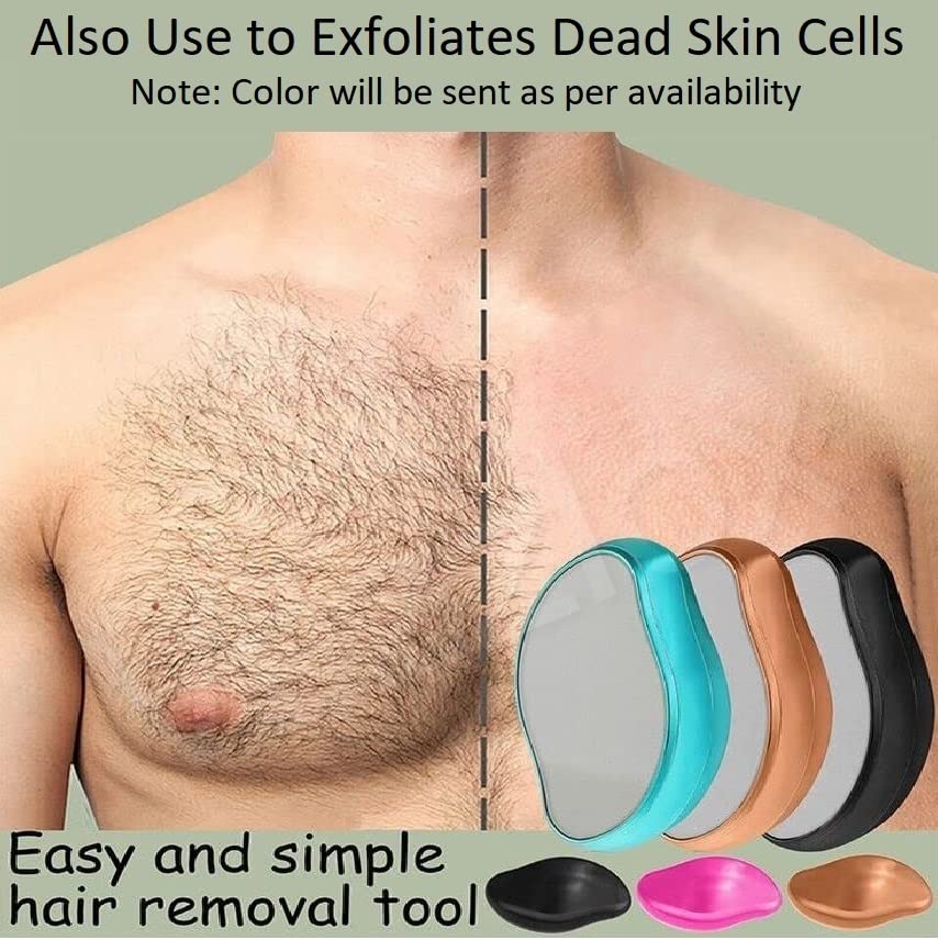 VazzLox Crystal Hair Remover for Women & Men - Upgraded Nano-Crystalline Technology, Painless & Reusable Hair Removal Stone - Best for Smooth Skin at Home, Travel, Spa & Salon Use