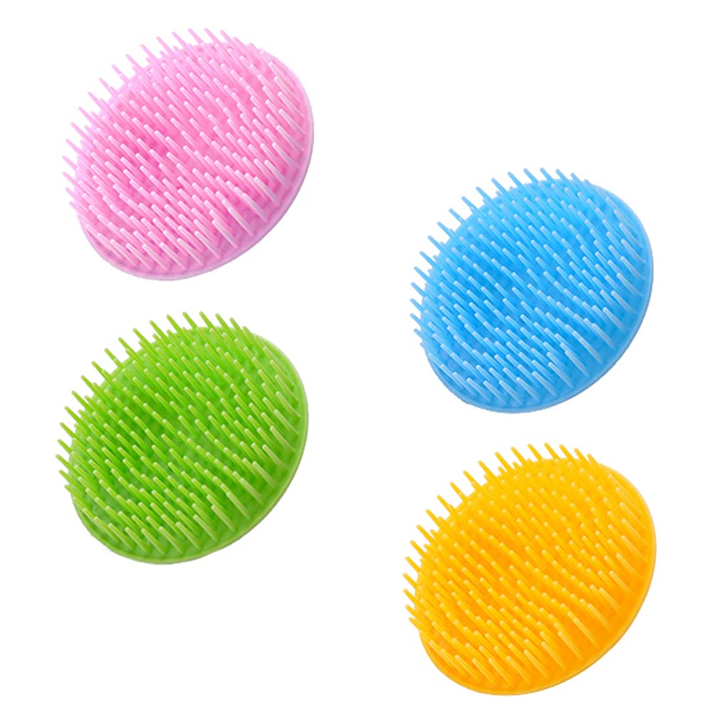 4-Piece Shampoo Brush Set - Scalp Massager & Hair Cleaning Brush for Dandruff Removal, Head Massage & Hair Washing - Perfect for Relaxation, Deep Cleansing & Improved Hair Health at Home or Salon