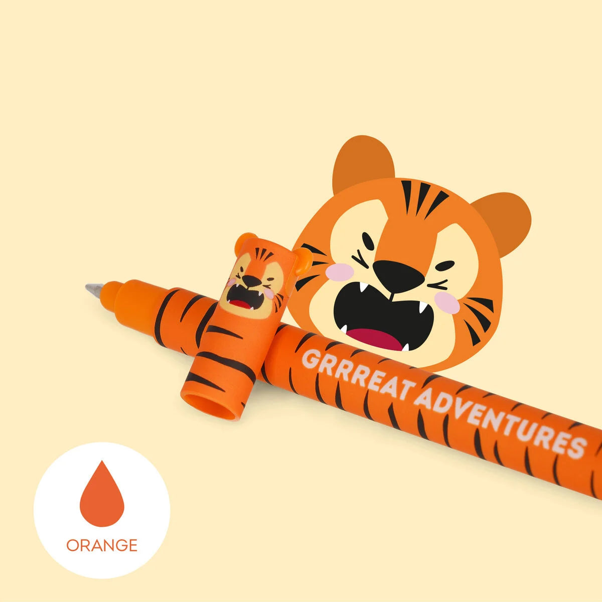 Legami Erasable Pens - 12 Pack Tiger Orange Ink Gel Pens for School, Office & Note Taking - Smooth Writing & Friction Erasable - Perfect for Students, Teachers & Professionals
