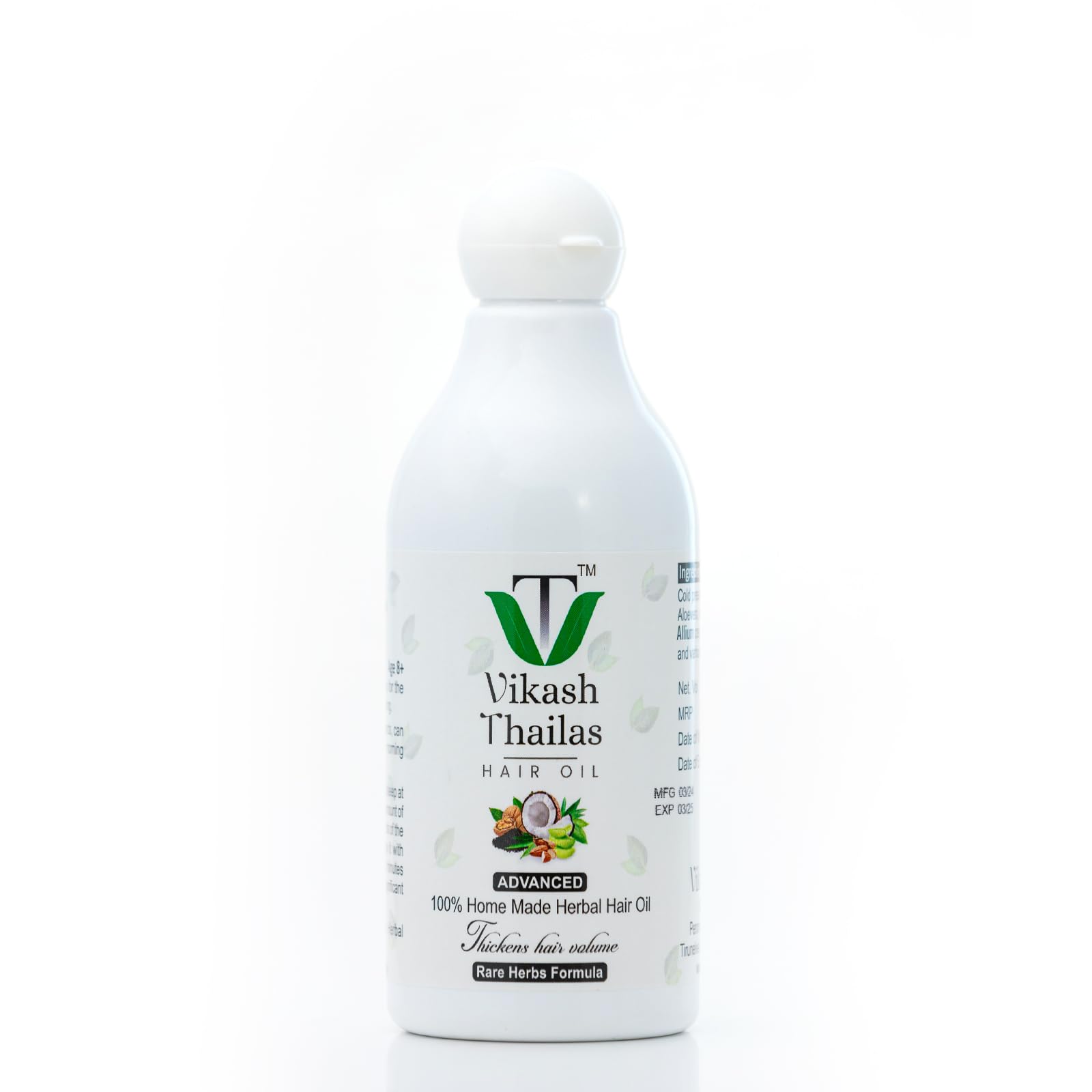 Vikash Thailas Advance Herbal Hair Oil 300ml - Natural Hair Growth Treatment for Dry, Damaged Hair - Perfect for Daily Scalp Massage & Hair Care Routine