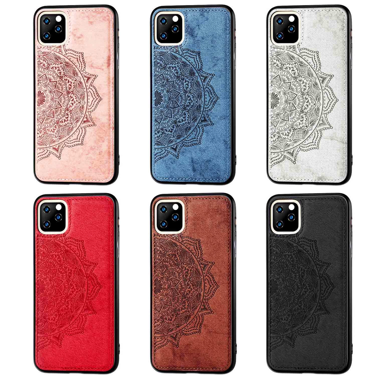 Flower Case for Apple iPhone 11 Pro (5.8 inch) - Magnetic Car Mount Compatible, 3D Floral Embossed Design, Slim Shockproof Protective Cover (Black) - Perfect for Daily Use, Commuting & Travel