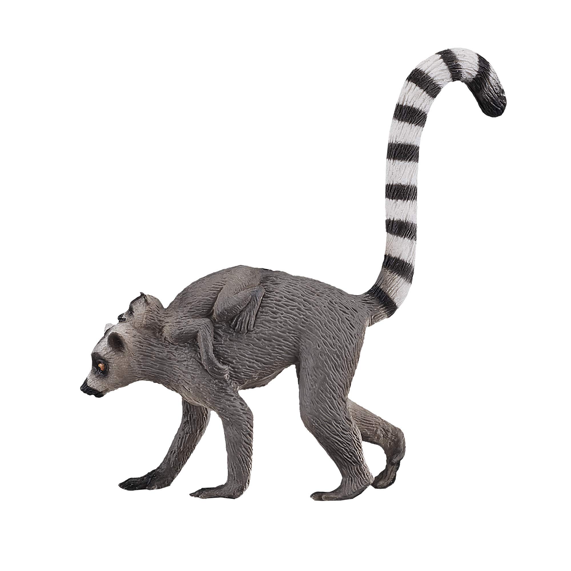 MOJO Lemur with Baby Toy Figure - Realistic Medium-Sized Animal Figurine for Kids, Collectors & Educational Play | Perfect for Jungle-Themed Dioramas, School Projects & Gift Giving