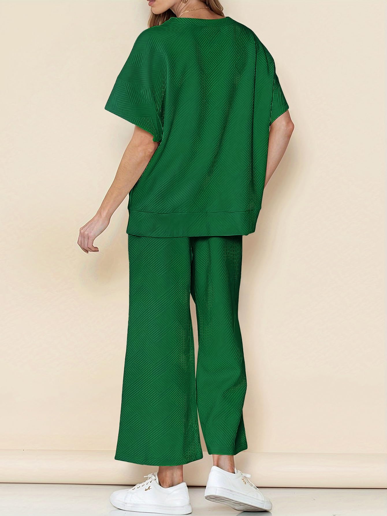 YKR Women's 2-Piece Lounge Set - Soft Knit Short Sleeve Pullover Top & Wide Leg Pants | Summer Comfort Outfit 2024 | Perfect for Home Relaxation, Yoga & Casual Wear