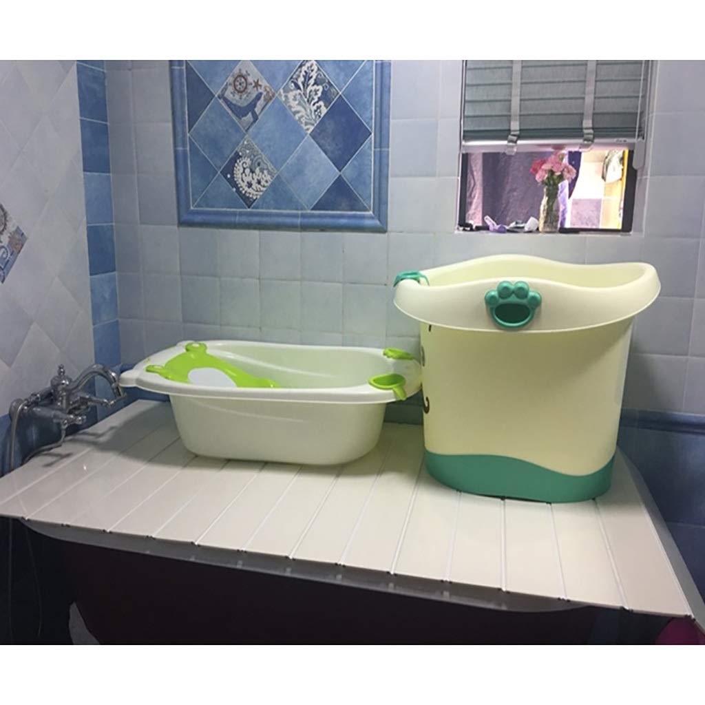 Bathtub Tray Cover - Foldable White PVC Dustproof Bath Lid (80×150cm) | Bathroom Storage Organizer for Soap, Books & Candles | Perfect for Relaxing Bath Time & Spa Days