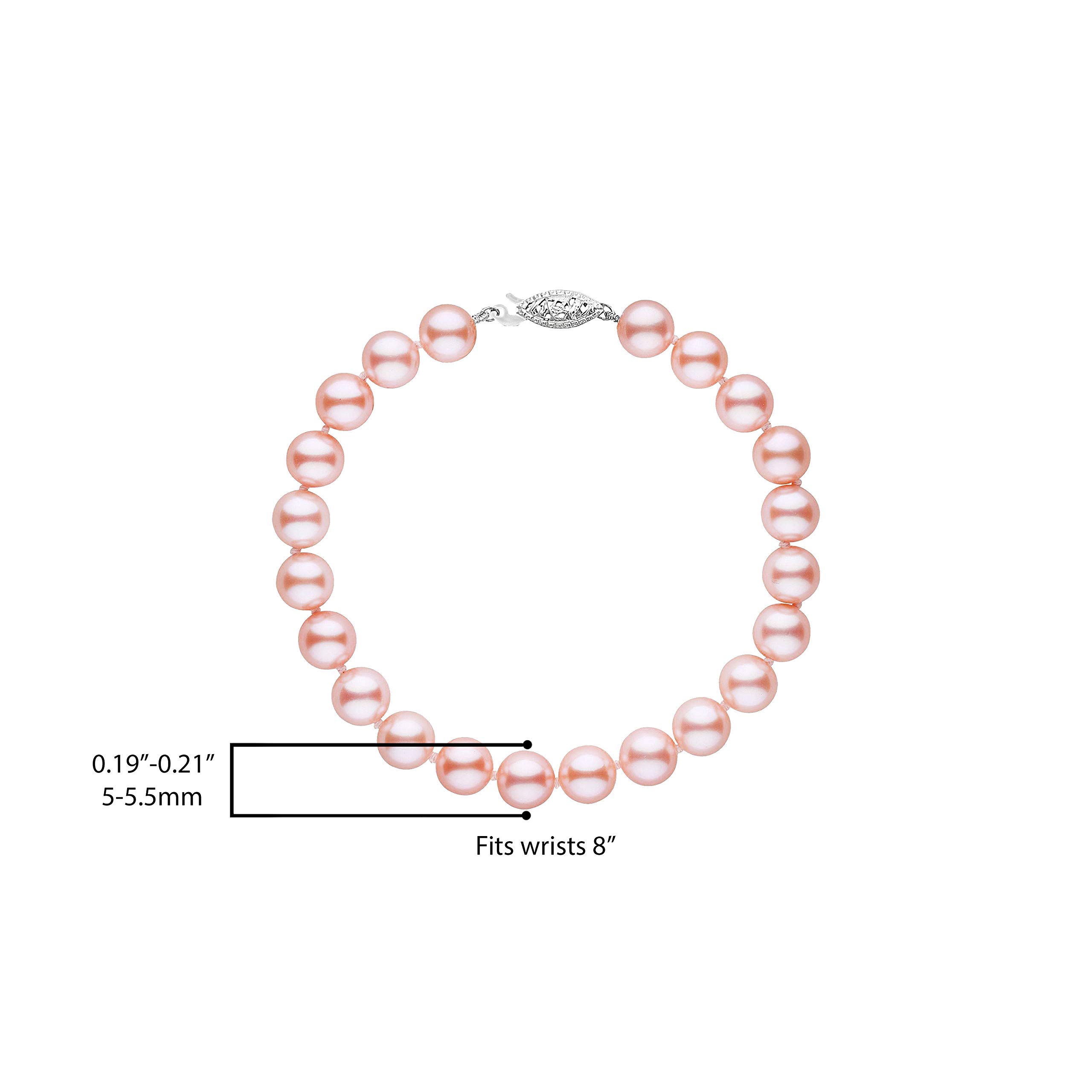 925 Sterling Silver AAAA Pink Freshwater Pearl Bracelet with Silk Knotting & Fishhook Clasp - Adjustable Sizes for Women | Elegant Gift for Anniversary, Wedding & Special Occasions