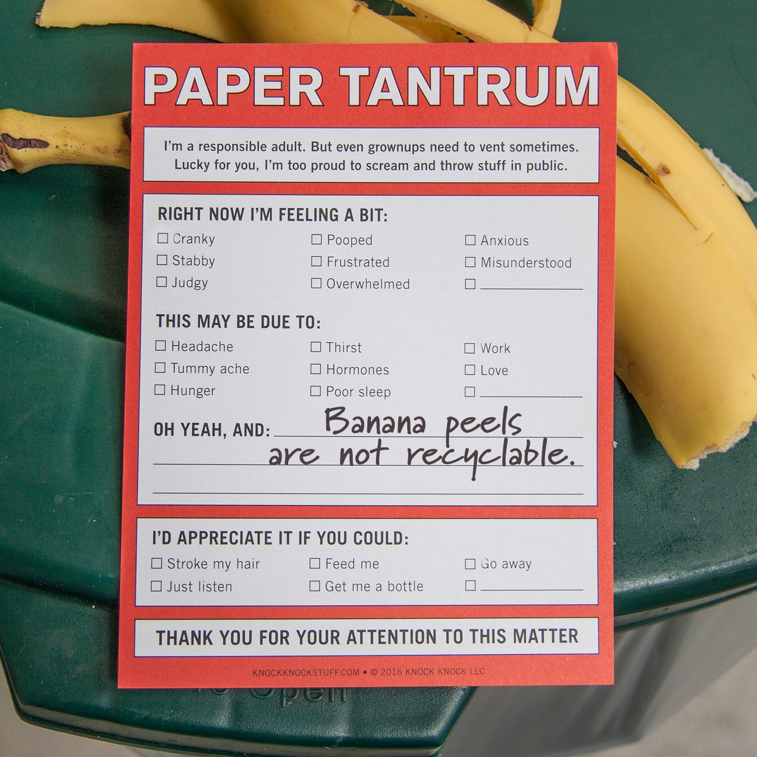 Knock Knock Paper Tantrum Nifty Note - Funny Office Desk Notepad for Coworkers | Creative Memo Pad for Work Jokes & Office Pranks | Perfect Gift for Colleagues & Whiteboard Notes