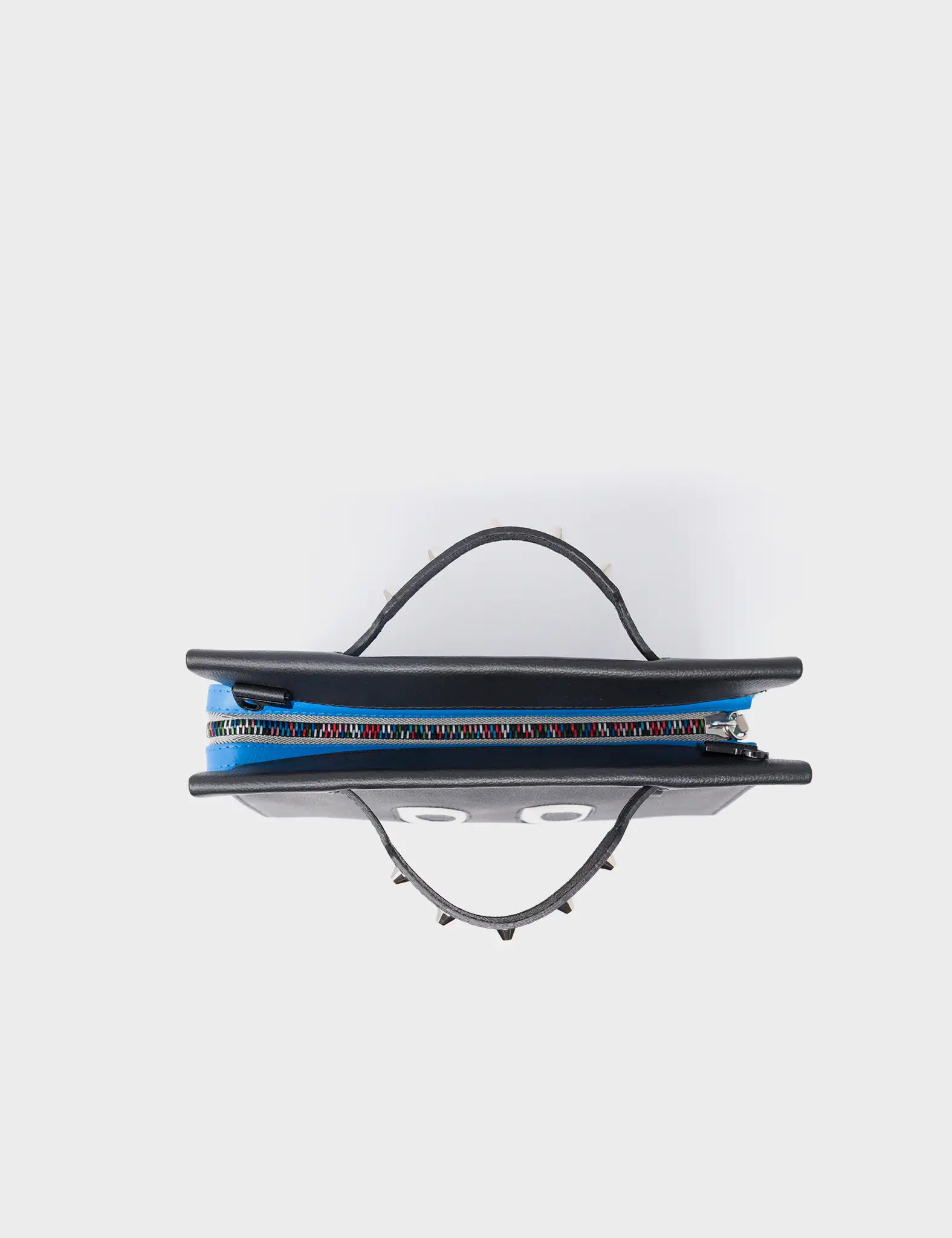 Vali Crossbody Small Black & Water Ballet Blue Leather Bag with All Over Eyes Embroidery - Perfect for Women's Fashion Accessories, Everyday Use & Travel Essentials