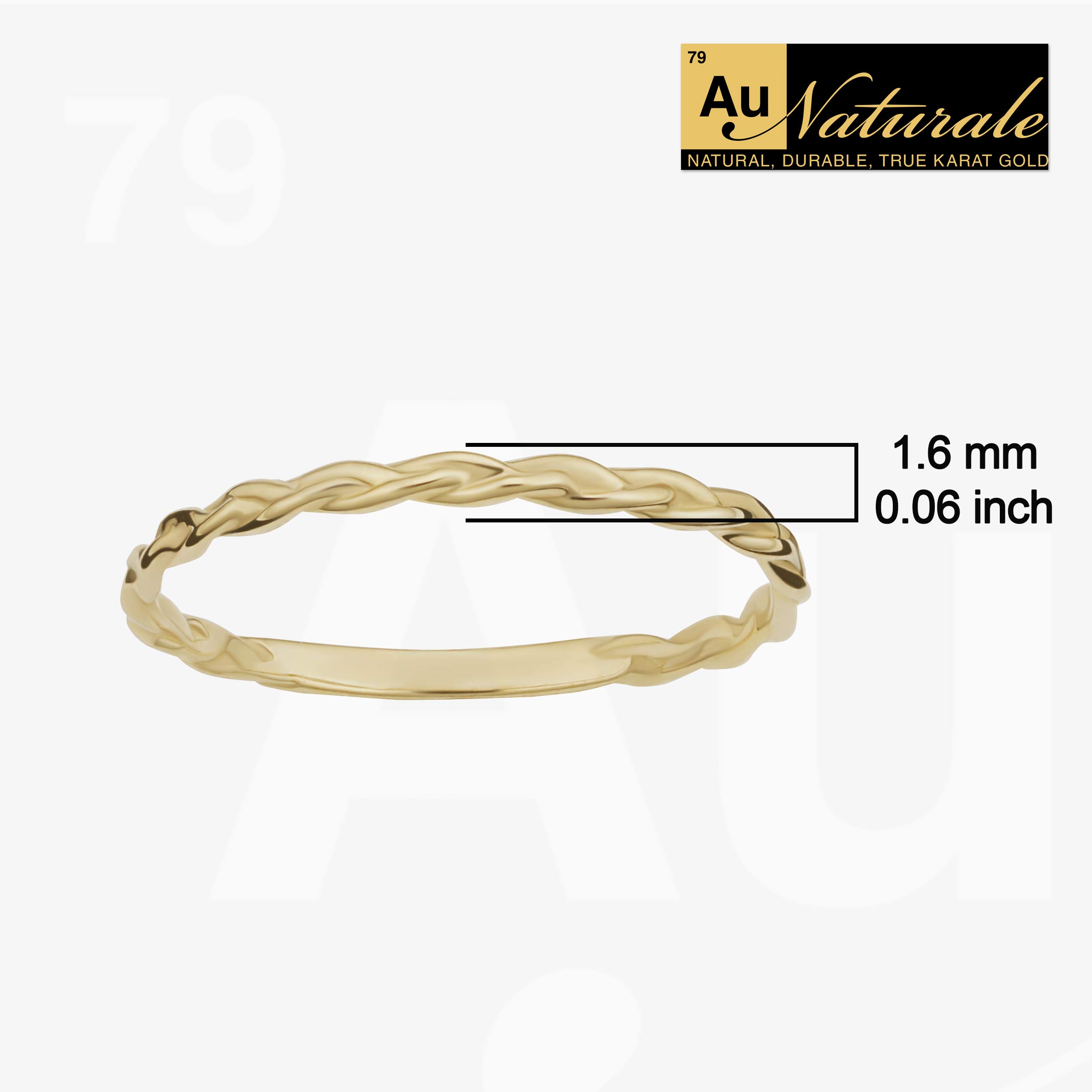 14K Yellow, White or Rose Gold Braided Band Ring for Women - Minimalist Stackable Jewelry - Perfect for Everyday Wear, Gifts & Special Occasions