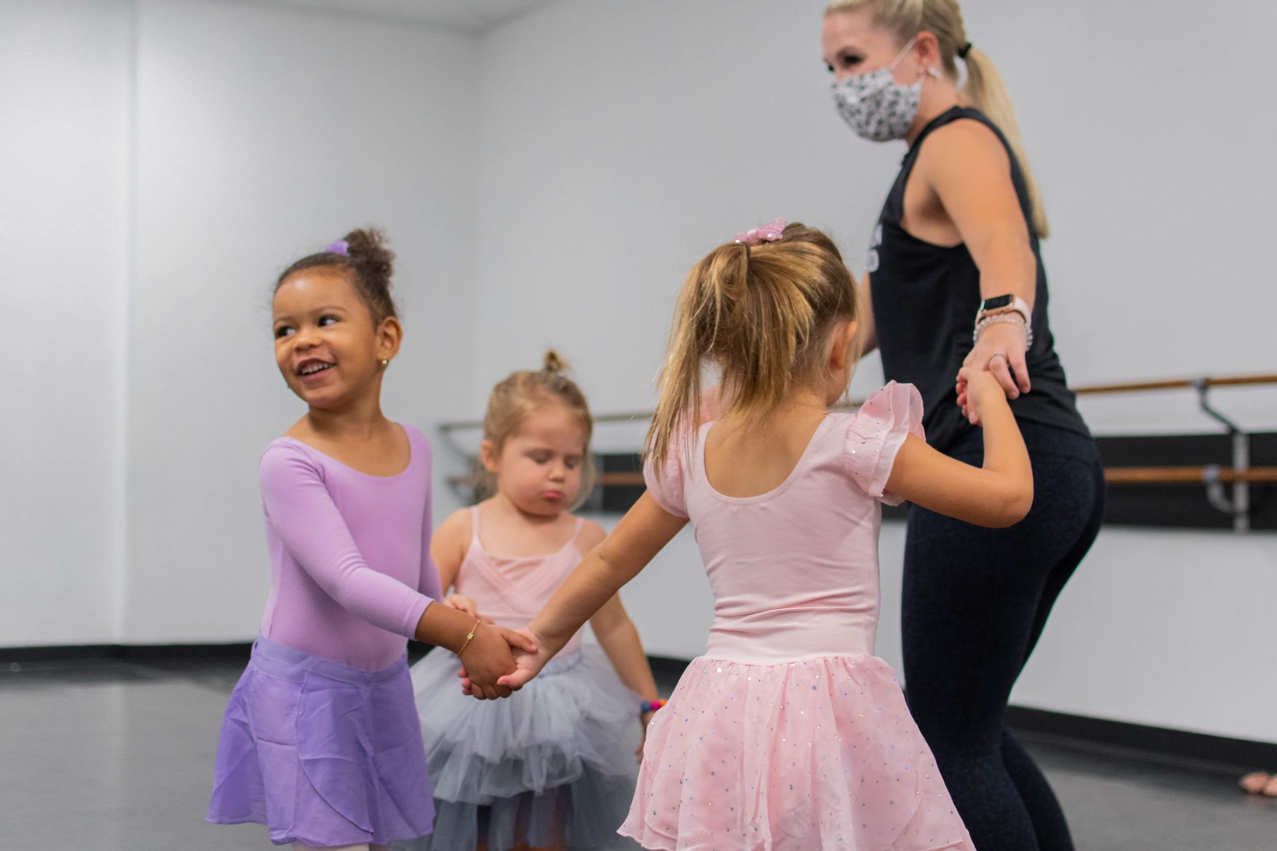 DANSHOW Girls Ballet Leotard with Glitter, Tutu Skirt & Petal Sleeves - Sparkly Dance Costume for Recitals, Performances & Ballet Practice