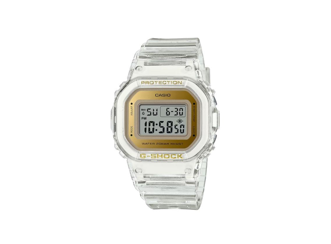 G-Shock GMDS5600 Skeleton Gold Clear Shock-Resistant Digital Watch - Stylish & Durable for Outdoor Sports, Work & Everyday Wear