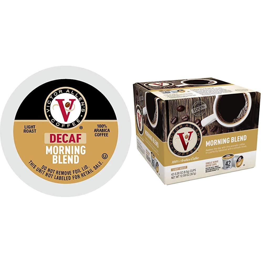 Victor Allen's Morning Blend & Decaf Coffee Pods for Keurig (80 Count) - Medium Roast K-Cups for Home & Office Brewing | Perfect for Breakfast & Afternoon Coffee Breaks