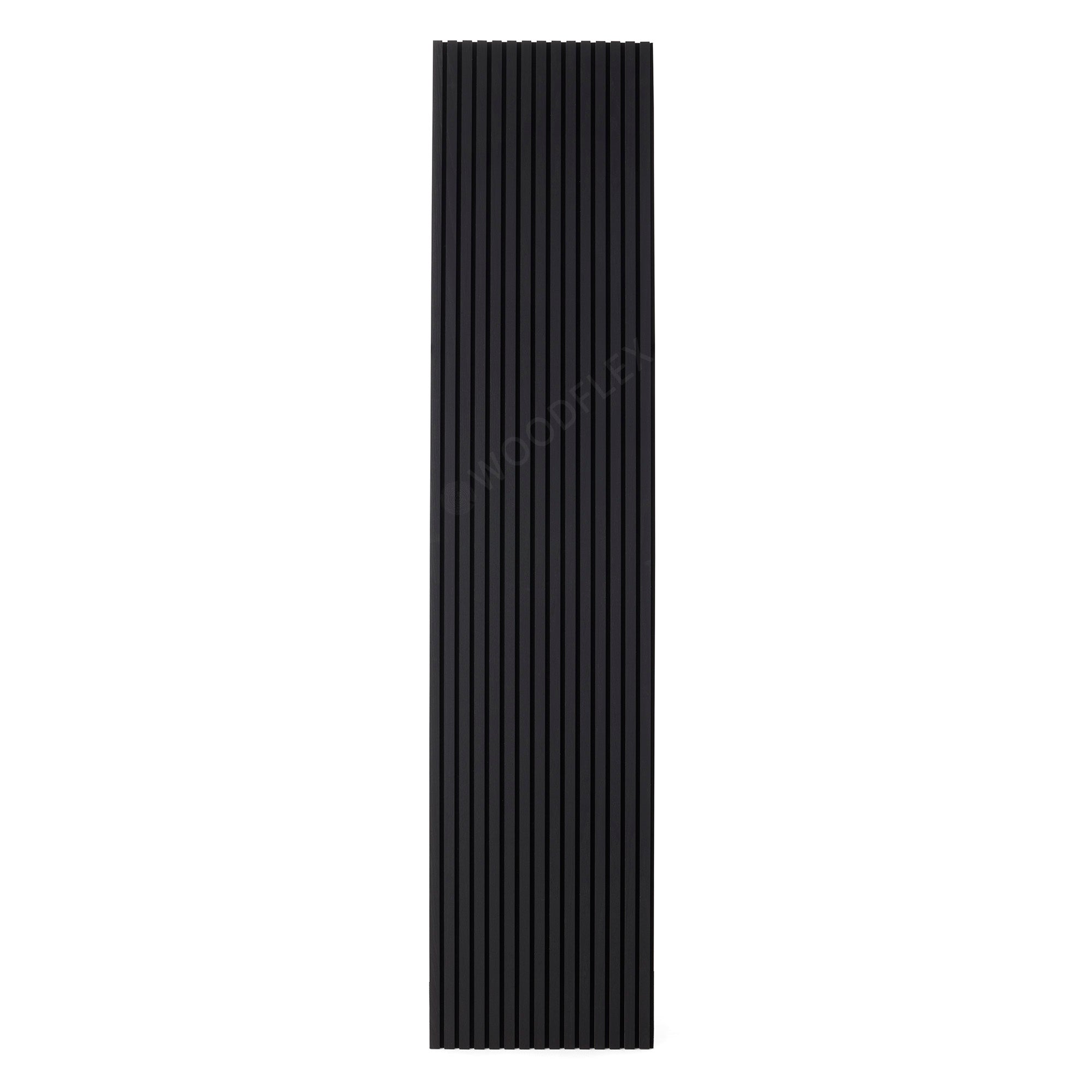 WOODFLEX Flexible Acoustic Wood Slat Wall Panel - Black Veneer Soundproofing Decor (2400mm x 600mm) for Home Theater, Office & Recording Studio