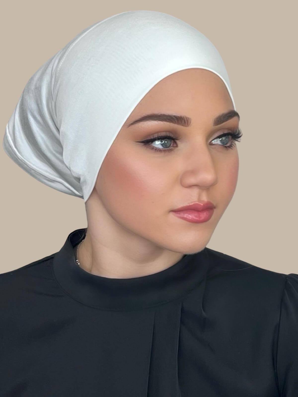 Premium Jersey Underscarf - Breathable Muslim Hijab Liner in Off White | Comfortable Head Cover for Daily Wear, Prayer & Modest Fashion
