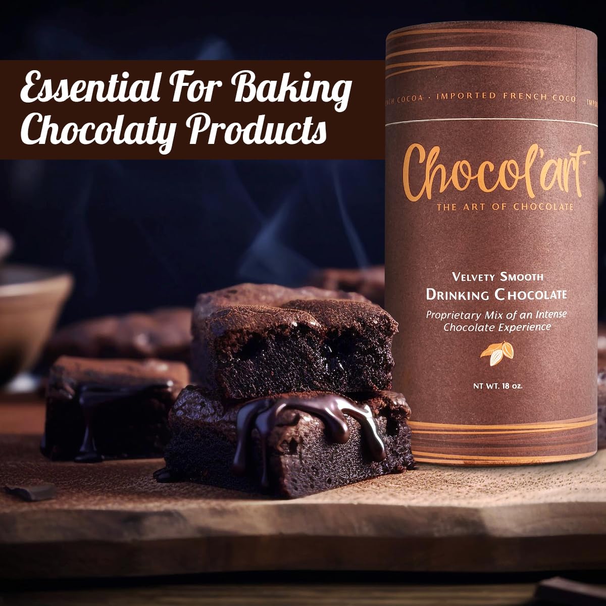 Premium Velvety Smooth Chocolate Hot Cocoa Mix - Rich Imported French Cocoa Powder, Dairy Free, Nut Free, Gluten Free, Non-GMO - 18 oz (2 Pack) for Cozy Winter Nights, Holiday Gifts & Warm Family Moments