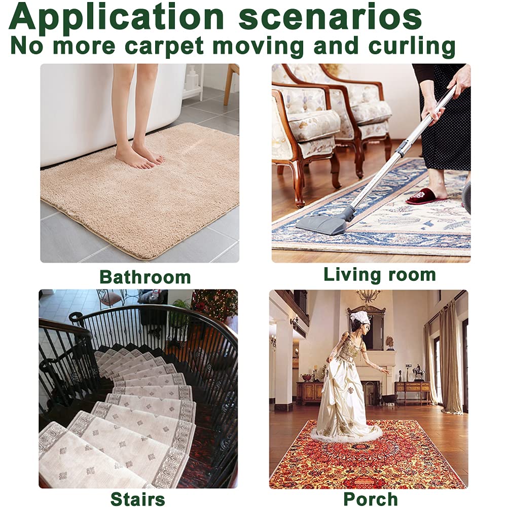 Double Sided Carpet Tape - Heavy Duty Removable Rug Adhesive for Hardwood Floors & Carpets, 2.5 Inch x 30 Yards Multi-Purpose Sticky Tape - Perfect for Securing Area Rugs, Preventing Slips & Home Safety