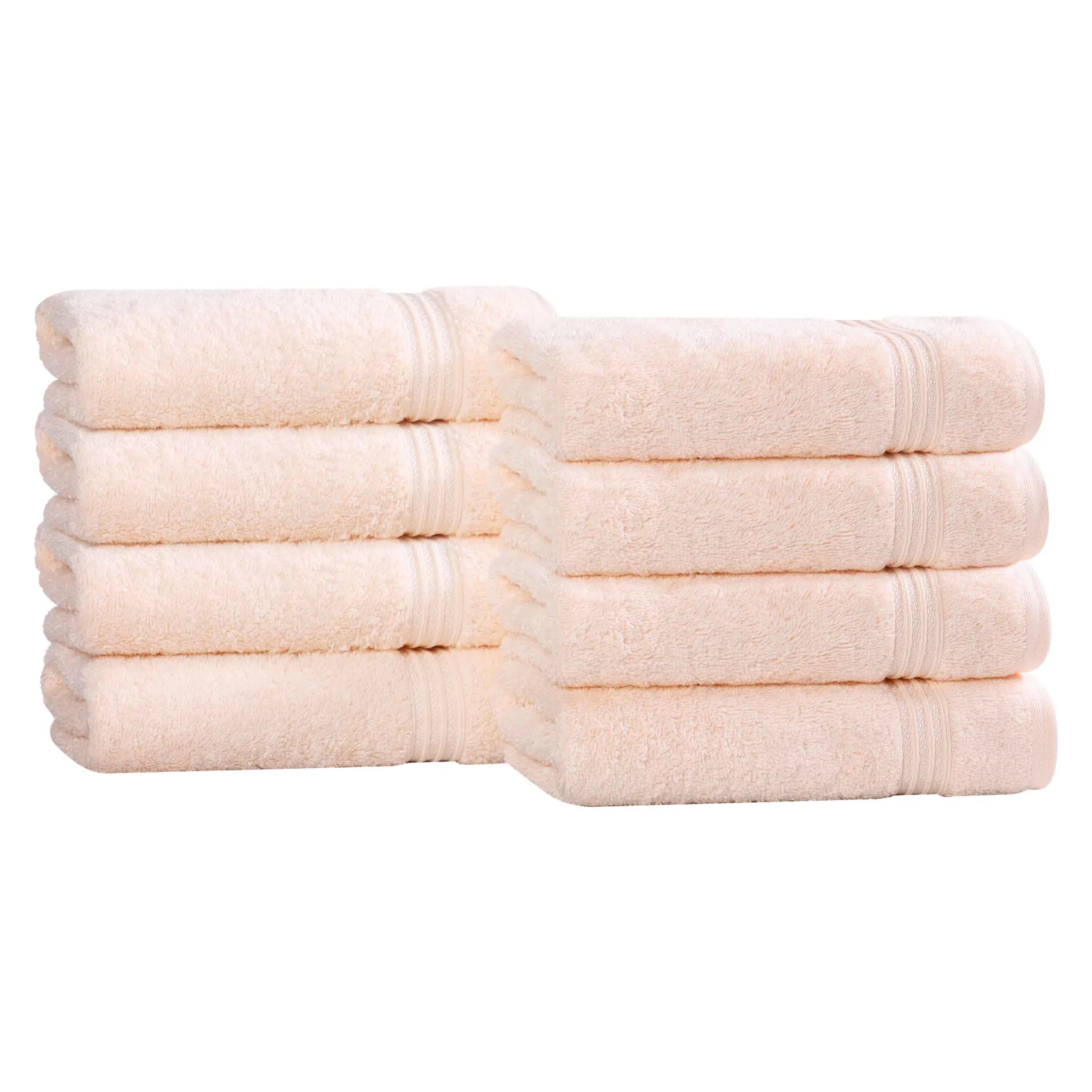Premium 100% Egyptian Cotton Plush Hand Towels - Ultra Soft & Absorbent Bath Towel Set of 8 for Bathroom, Kitchen & Spa Luxury (24x16 Inches)