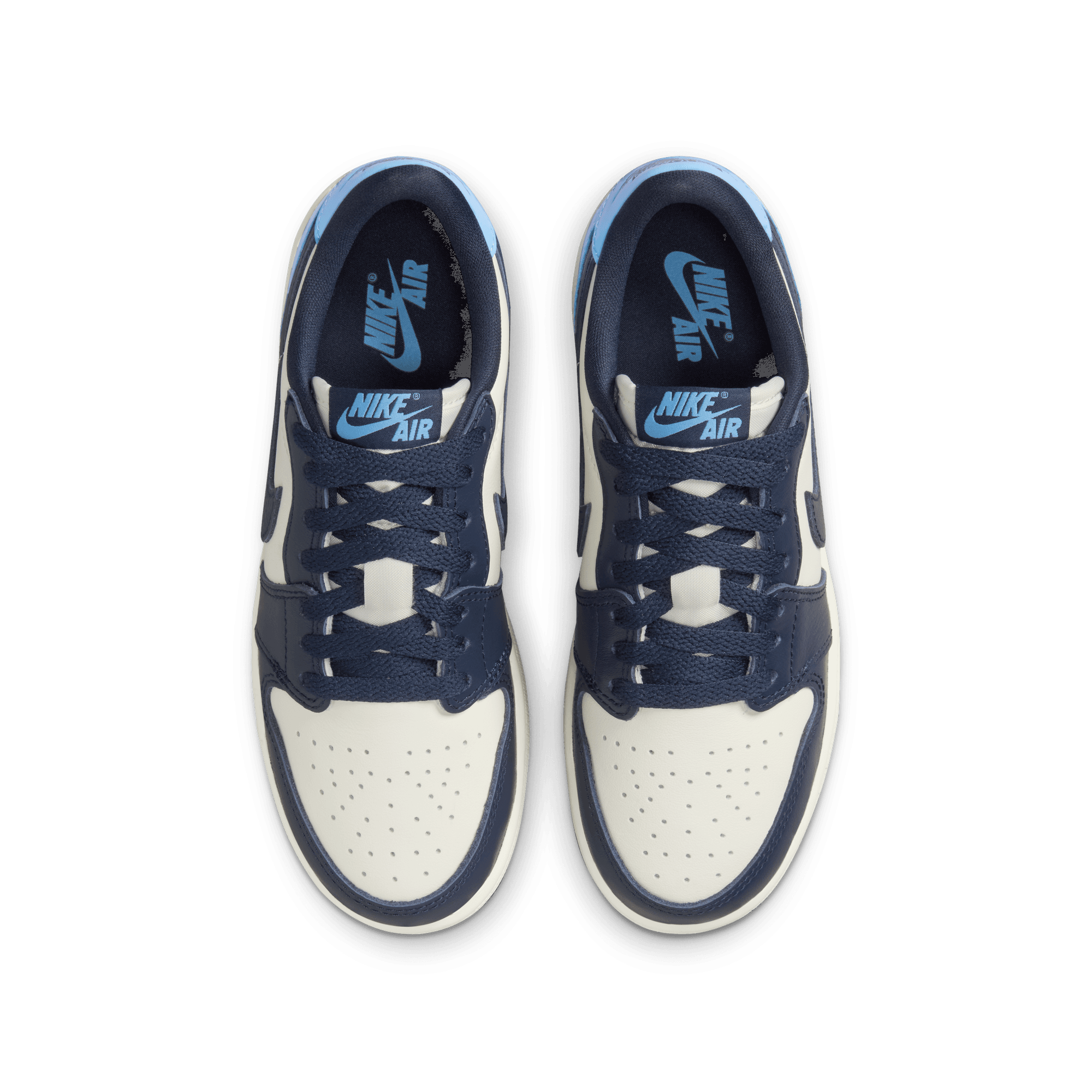 AIR JORDAN 1 LOW (GS) OBSIDIAN - Retro Basketball Sneakers for Girls - Comfortable Casual Shoes for School, Sports & Streetwear Fashion
