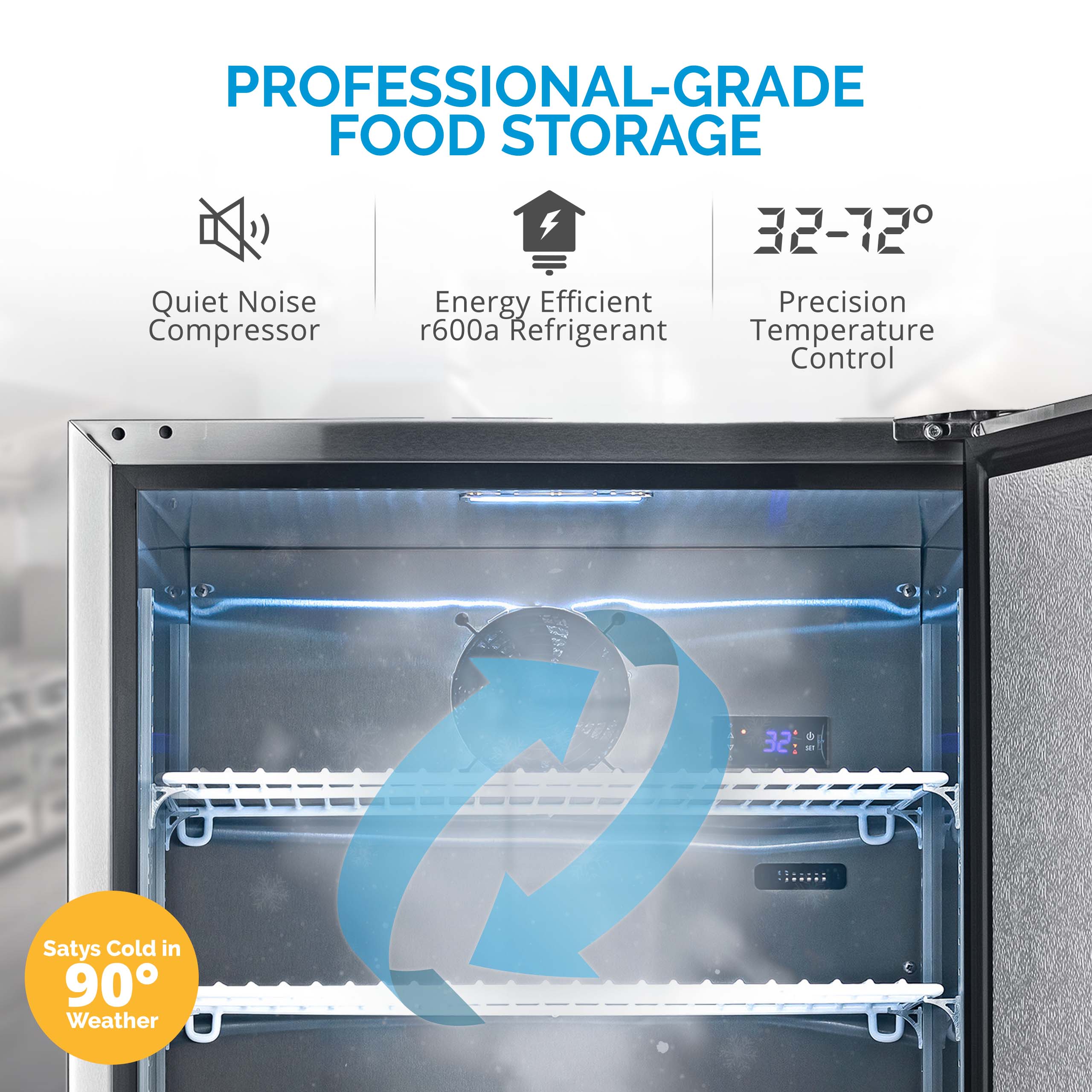 Newair® 24 Inch 5.3 Cu. Ft. Commercial Built-In Stainless Steel Beverage Refrigerator - Perfect for Restaurants, Bars, and Home Entertainment Spaces