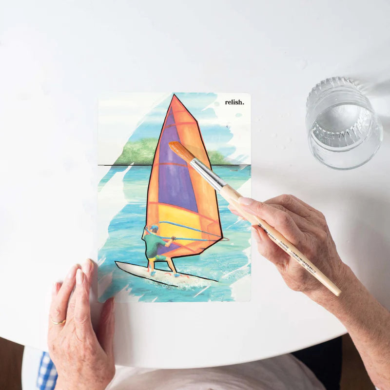 AquaPaint Dementia Activity Set for Seniors - Coastal Escape Theme, Sensory Stimulation & Relaxation - Perfect for Memory Care, Nursing Homes & Alzheimer's Therapy