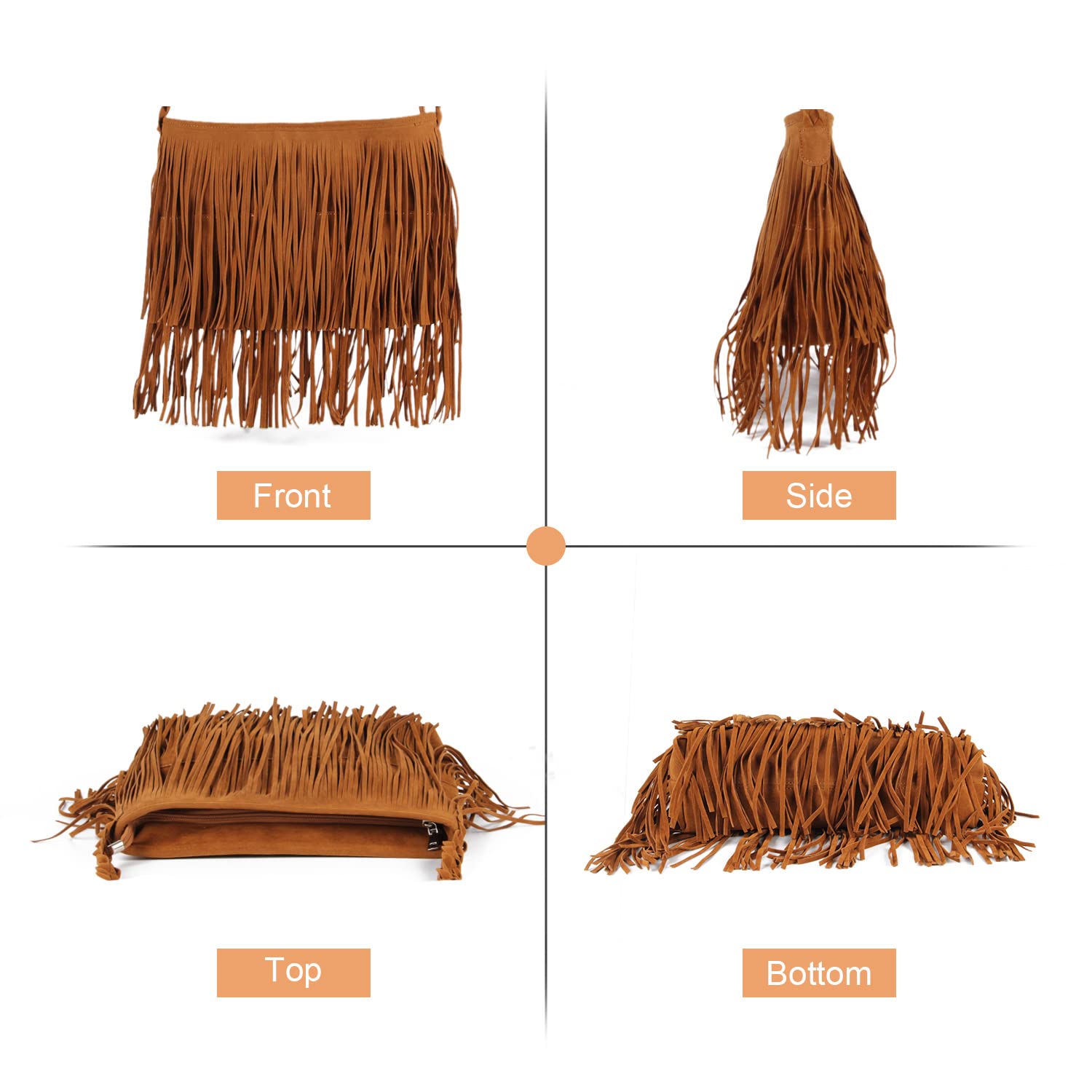 Stylish Faux Suede Fringe Crossbody Bag for Women - Western Boho Shoulder Purse with Adjustable Strap | Perfect for Music Festivals, Travel & Everyday Use