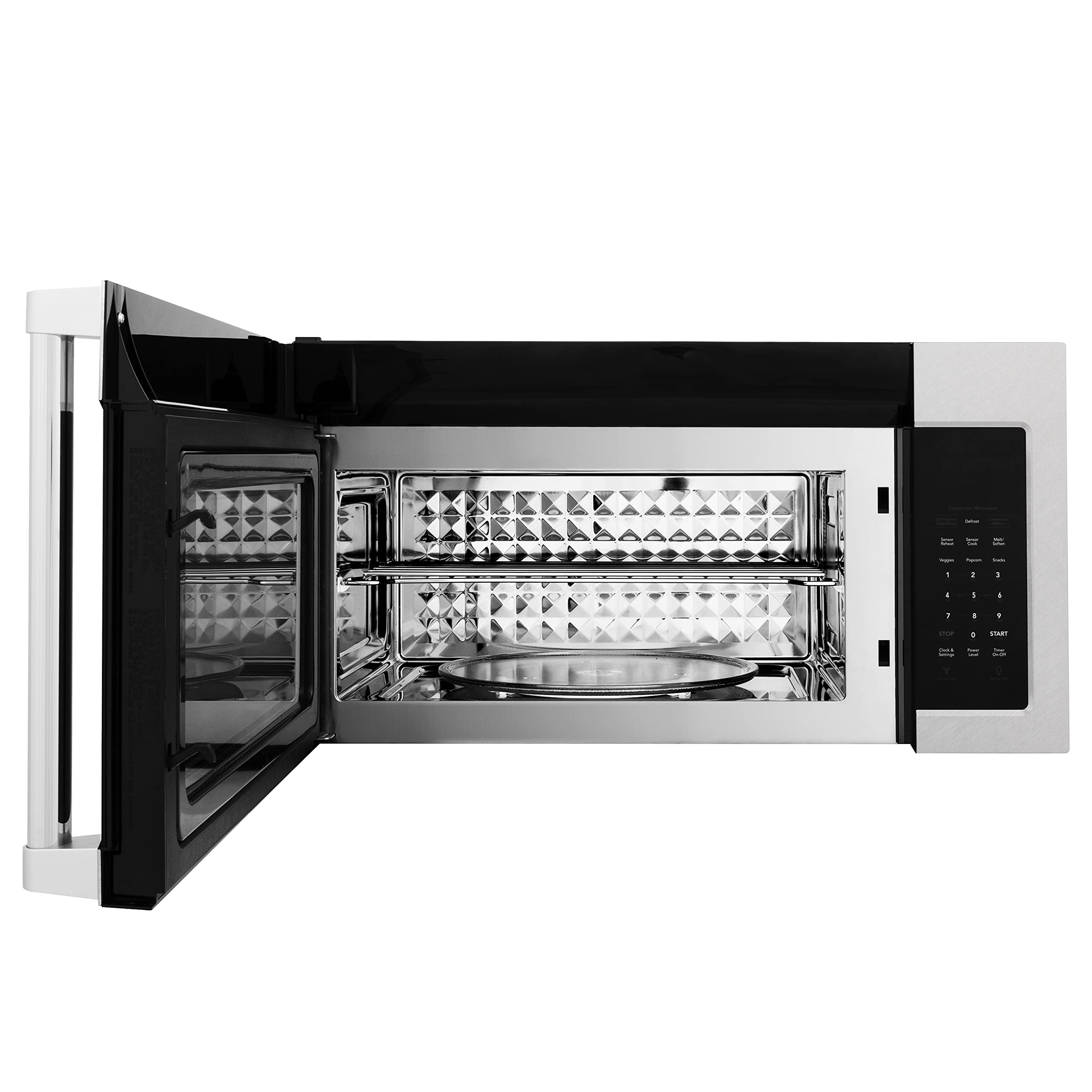 ZLINE 1.5 cu. ft. Over the Range Convection Microwave Oven - Fingerprint Resistant Stainless Steel, Traditional Handle & Sensor Cooking - Perfect for Small Kitchens & Modern Homes