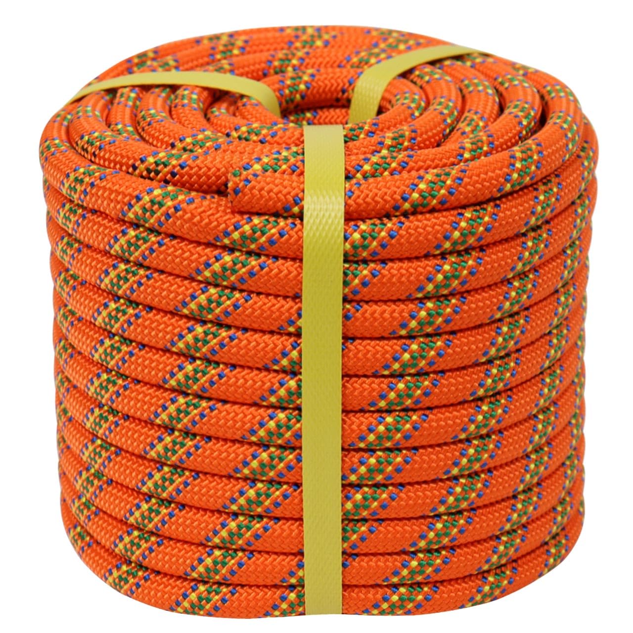 1/2 Inch x 100 Feet Double Braided Arborist Rope - High Strength Polyester Climbing Rope for Tree Work, Halyard & Sailing (Orange) - Perfect for Professional Arborists, Sailors & Outdoor Enthusiasts