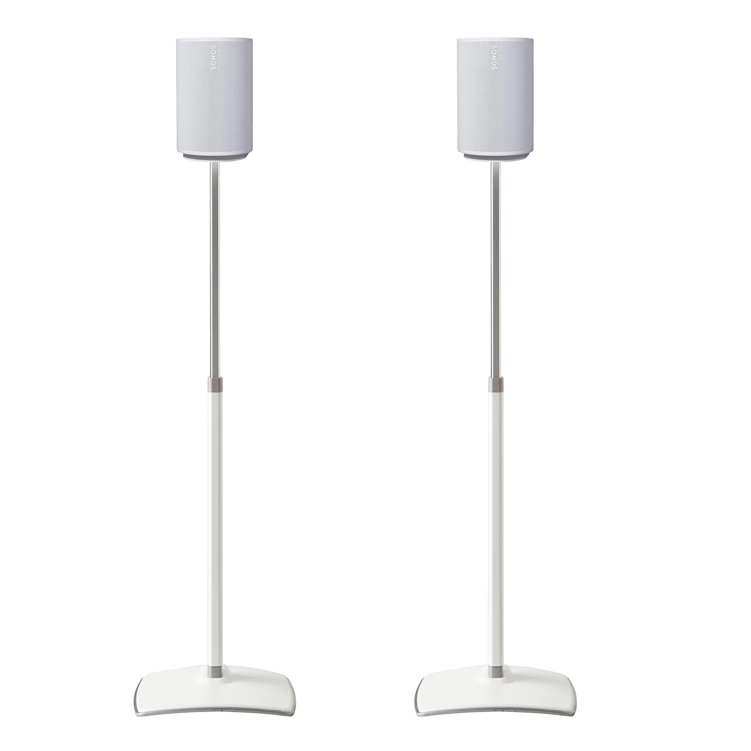 SANUS Adjustable Height Speaker Stands - Premium Universal Speaker Mount for Bookshelf & Floor Speakers - Perfect for Home Theater, Studio & Gaming Setups