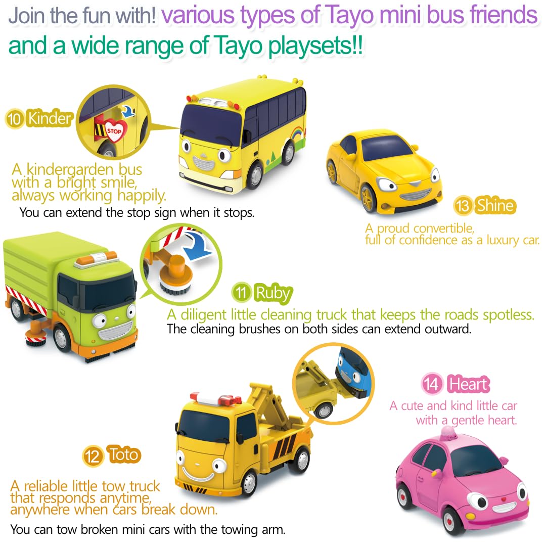 Tayo The Little Bus Special Friends Set - Complete 2nd Edition | Educational Toy for Kids Ages 3-6 | Perfect Birthday Gift for Boys & Girls | Encourages Imaginative Play | Great for Preschool Learning & Role-Playing Games