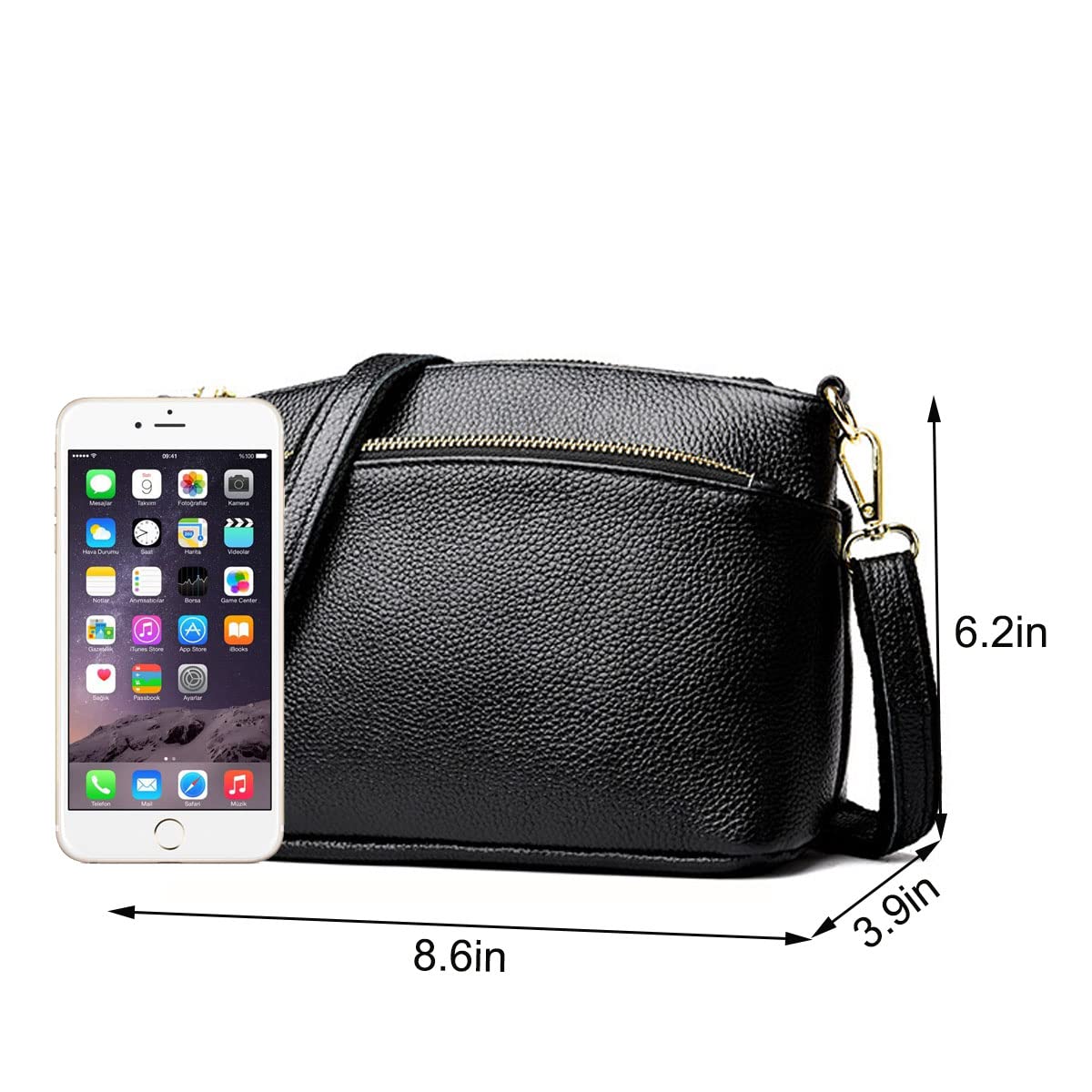 Genuine Leather Shoulder Bag for Women - Stylish Crossbody & Tote Purse for Work & Travel