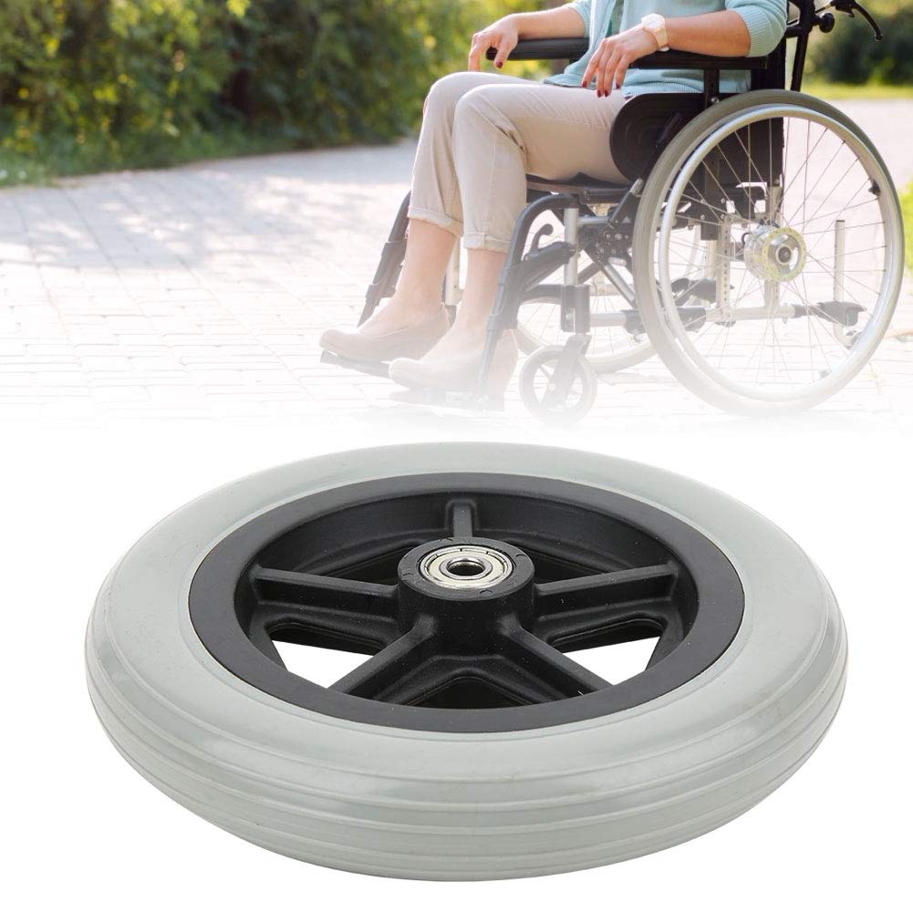 7 Inch Wheelchair Front Wheels - Durable Rubber Replacement Wheels for Disabled & Elderly Mobility Chairs - Perfect for Indoor and Outdoor Use