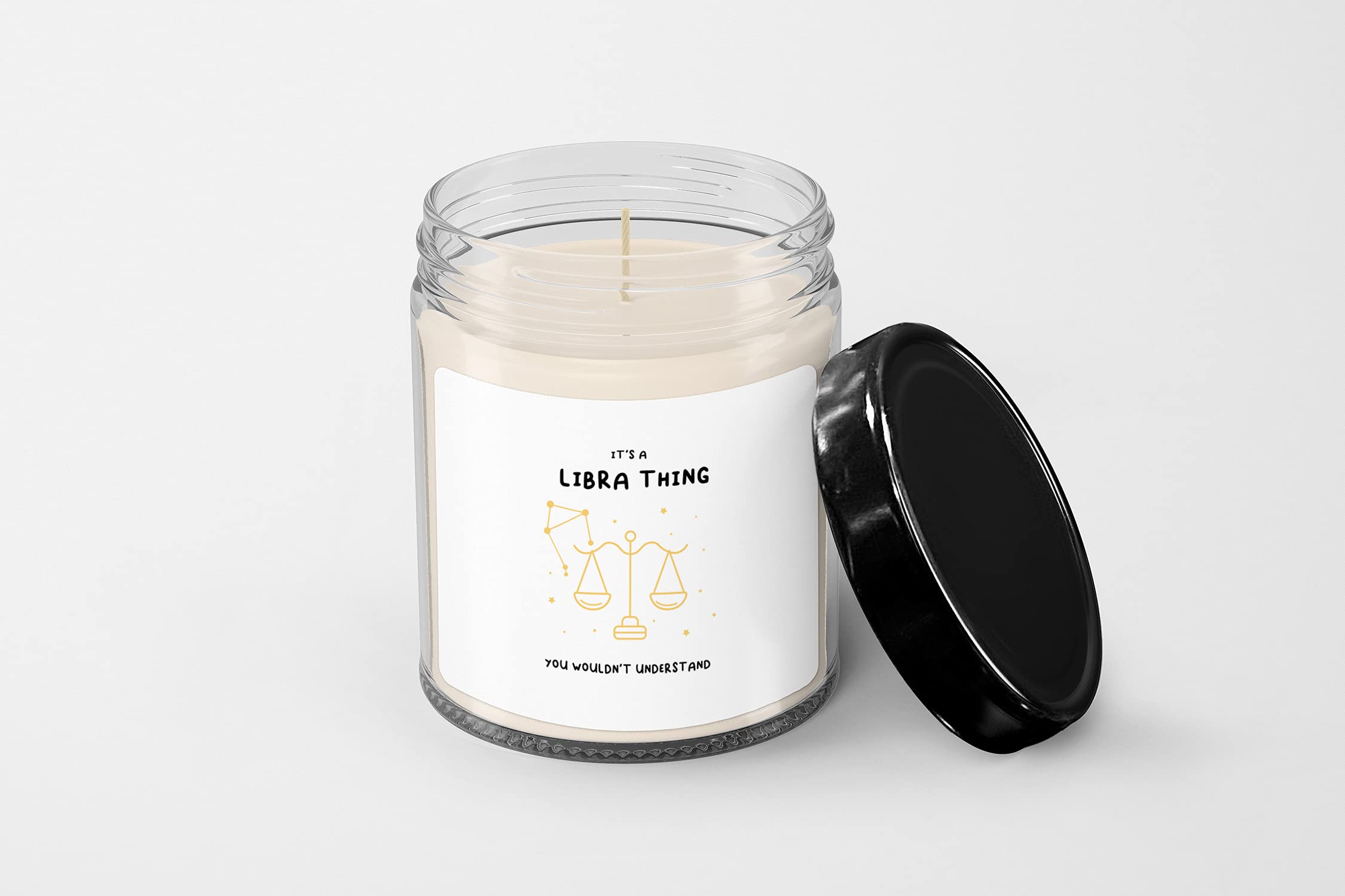 Libra Zodiac Soy Wax Candle - Hand Poured Vanilla Scented 9oz Jar Candle for Home Decor, Relaxation & Gift Giving