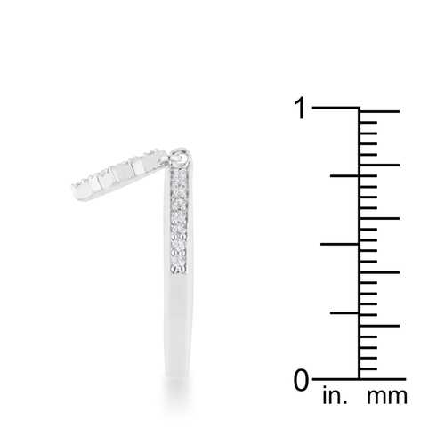 0.35ct Snowflake Cubic Zirconia Rhodium-Plated Simple Holiday Charm Band Ring - Perfect for Christmas Gifts, Party Jewelry & Winter Wedding Accessories