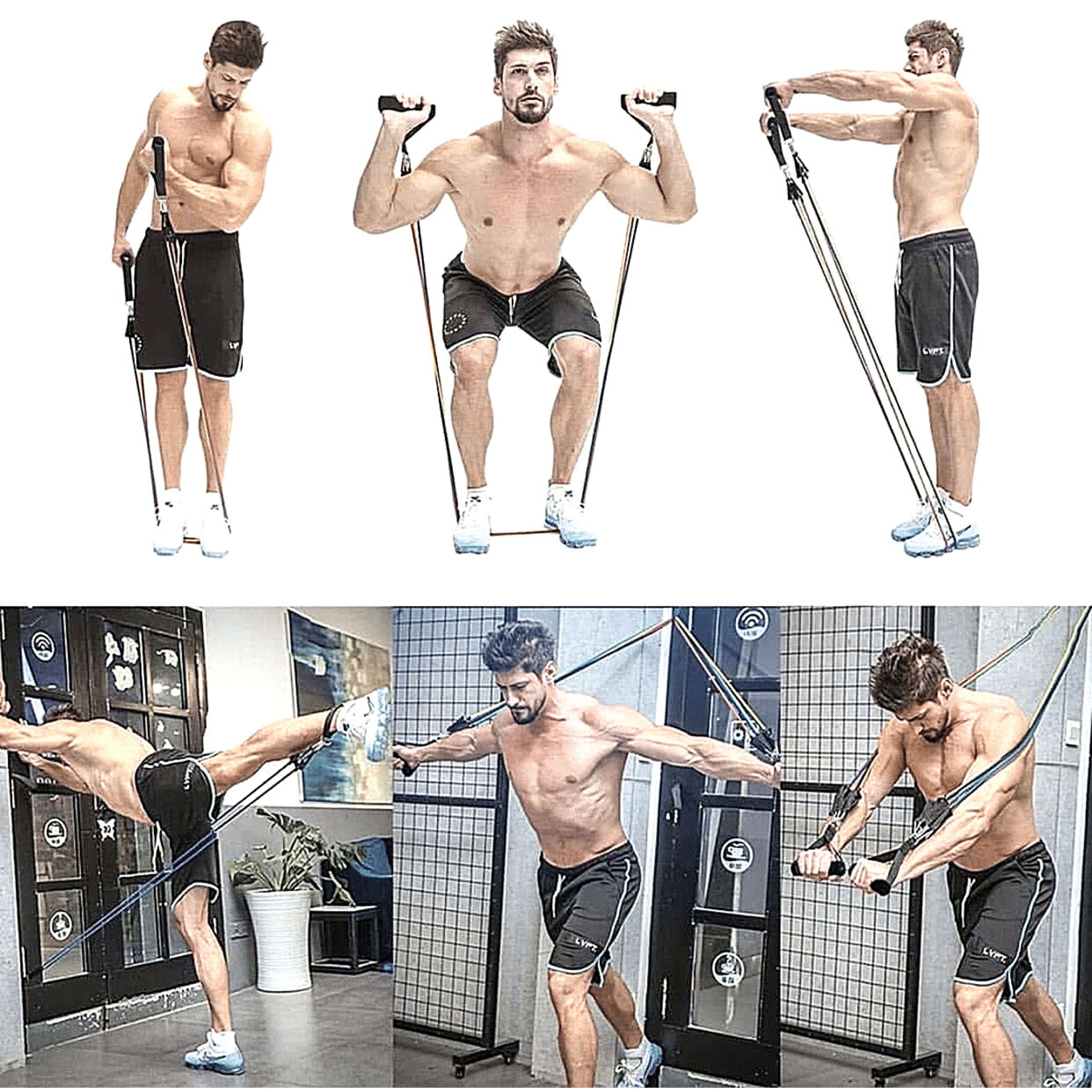 Premium Resistance Bands with Handles - Set of 5 for Strength Training, Home Workouts, Physical Therapy & Fitness Exercises | Ideal for Men & Women | Perfect for Gym, Yoga, Pilates & Rehabilitation