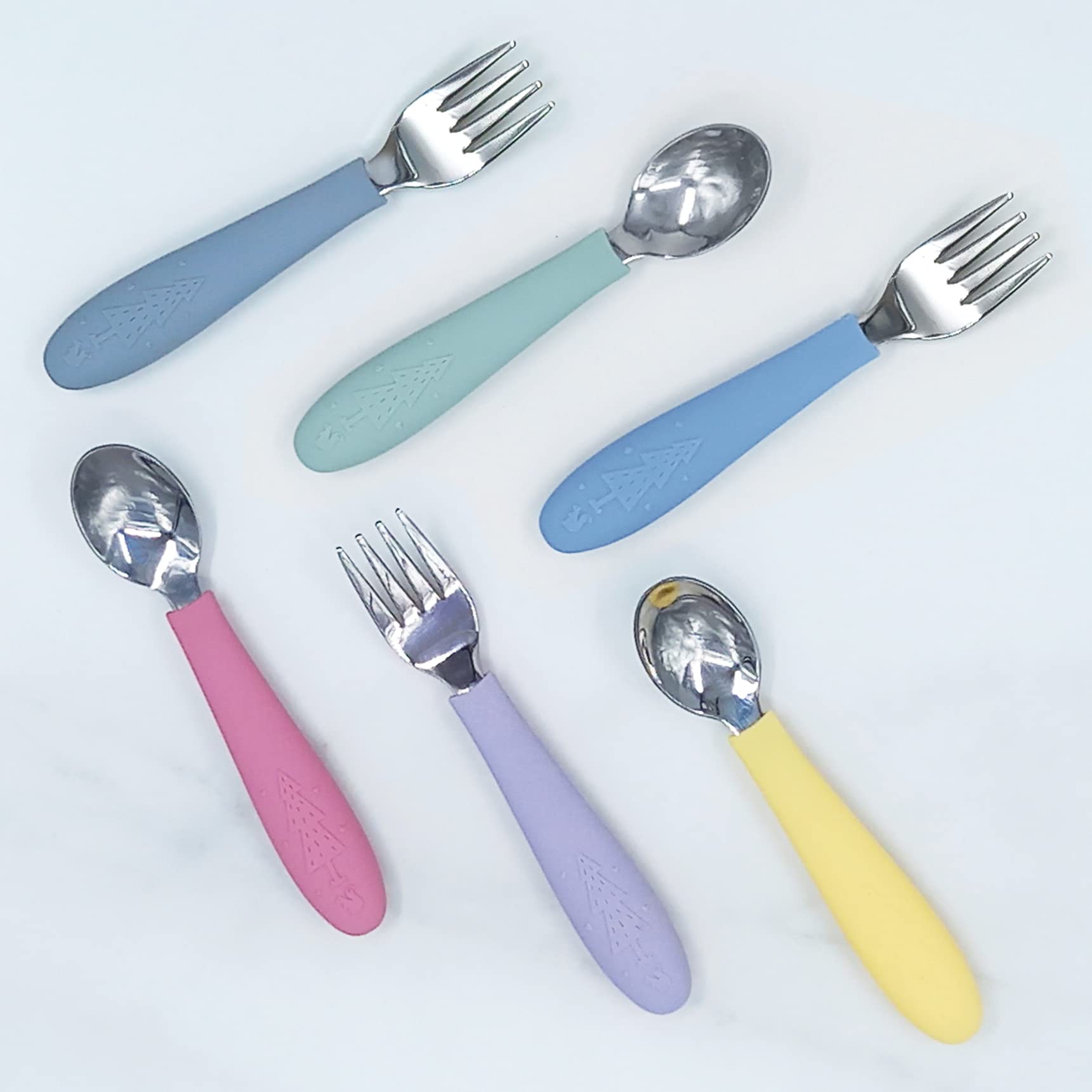Elk and Friends Silicone Suction Baby Plate with Stainless Steel Utensils - 3 Pack Divided Toddler Feeding Set | BPA-Free, Non-Slip Base | Includes Forks & Spoons | Perfect for High Chairs, Travel & Mess-Free Meals