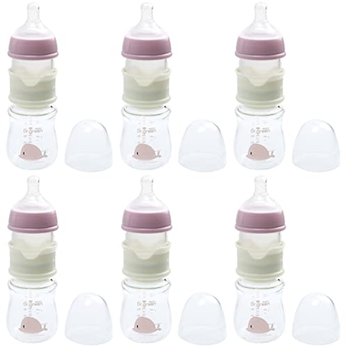 6-Pack Glass Baby Bottles with Silicone Sleeve - BPA-Free, Anti-Colic, Portable Milk Bottles for Newborns & Infants - Perfect for Travel, Daycare & On-the-Go Feeding (Unisex, PP Material)