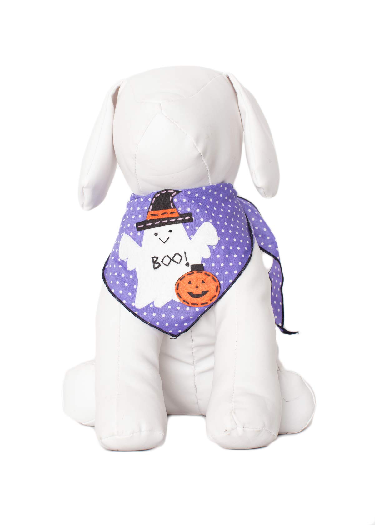 Halloween Dog Bandanas for Medium to Large Dogs - Boo & Friends Design, 100% Cotton Pet Bandana for Costume Parties & Trick-or-Treating