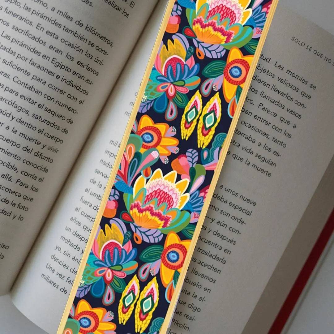 Exquisite Fantasy Flowers Australian Wooden Bookmark - Handmade Floral Design for Books, Journals & Gifts - Perfect for Reading, Book Lovers & Unique Present Ideas
