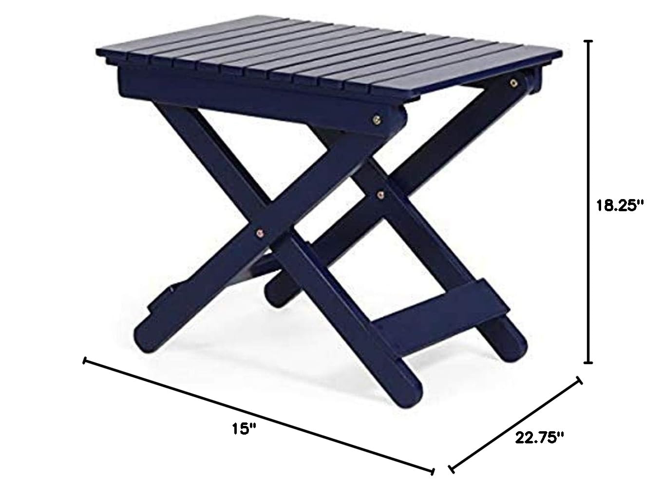 Christopher Knight Home Daphne Outdoor Folding Side Table - Navy Blue Patio Furniture for Poolside, Garden, and Deck Use
