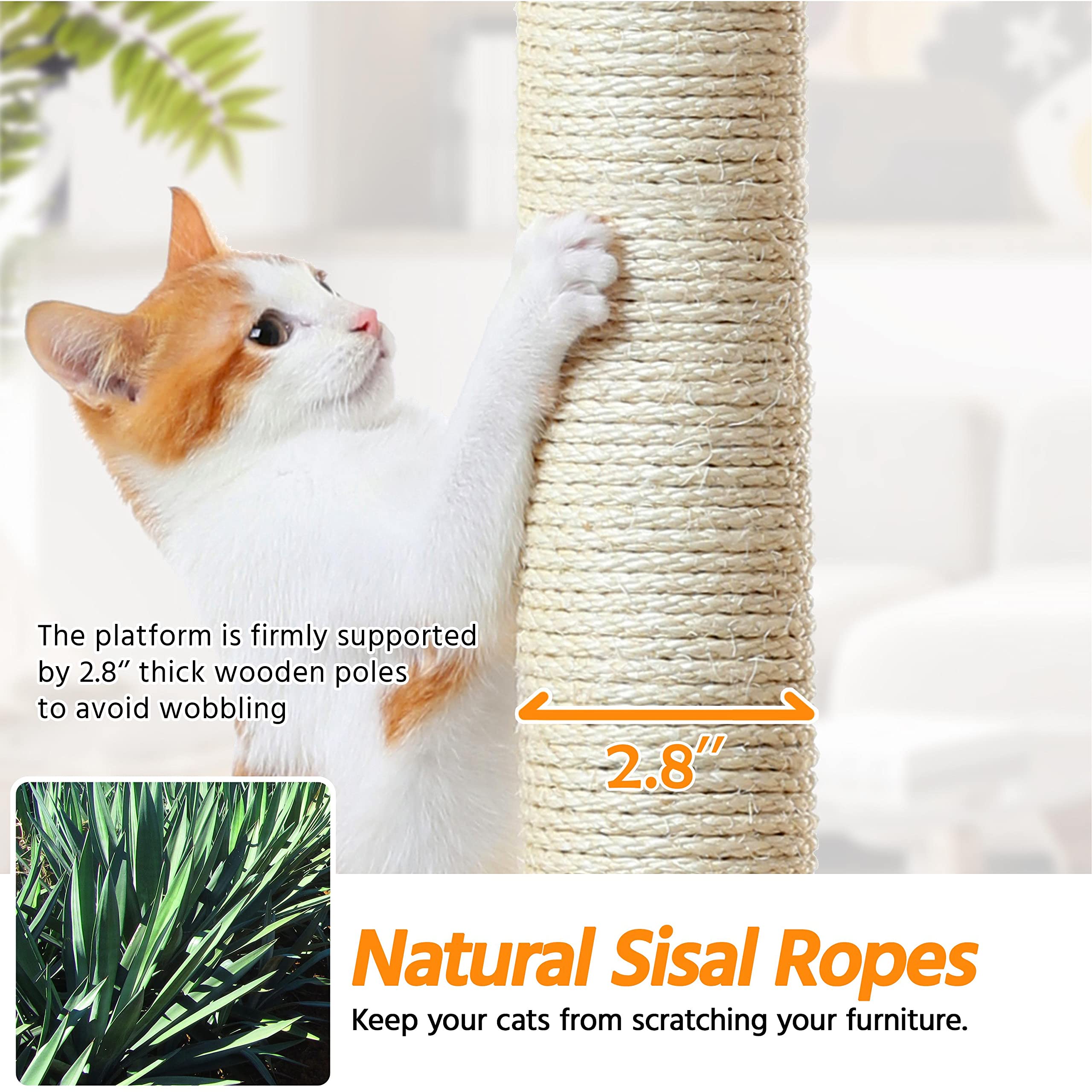 Yaheetech 79 Inch Multi-Level Cat Tree Tower with Scratching Posts - Sturdy Cat Furniture for Indoor Cats & Kittens - Perfect for Play, Climbing, and Relaxing in Your Home or Apartment