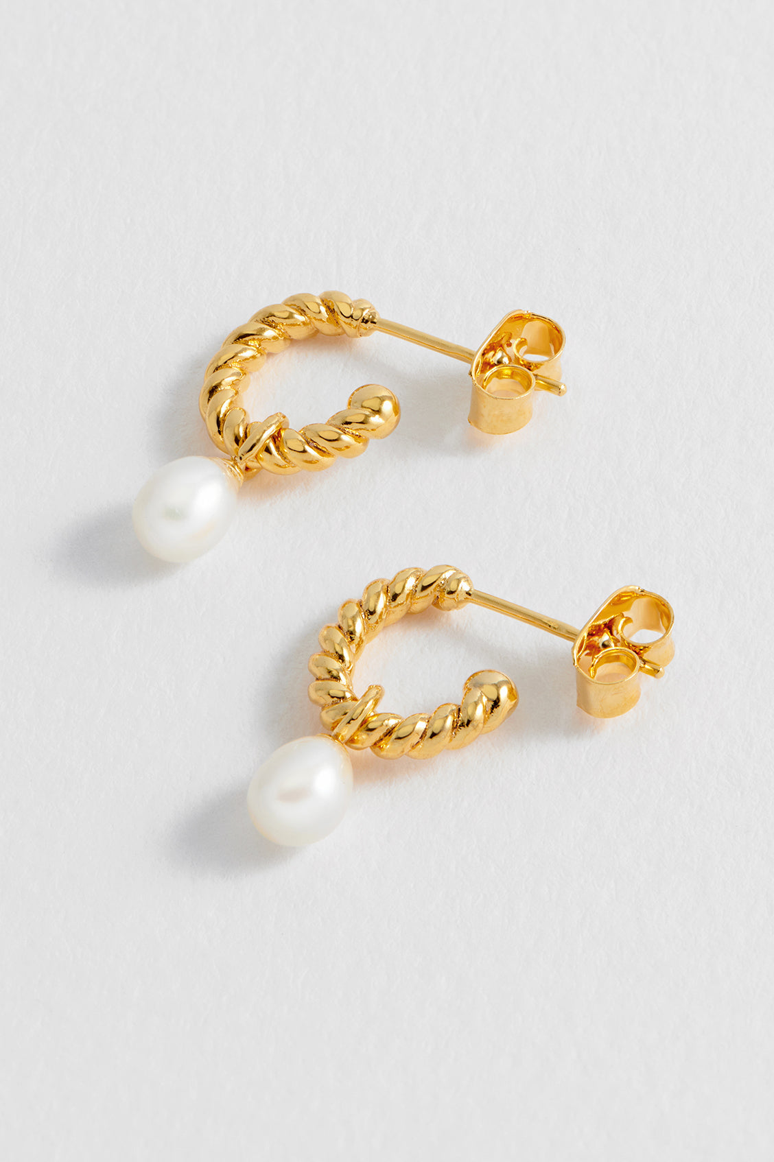Elegant Pearl Drop and Twist Hoop Earrings for Women - Perfect for Weddings, Parties & Special Occasions